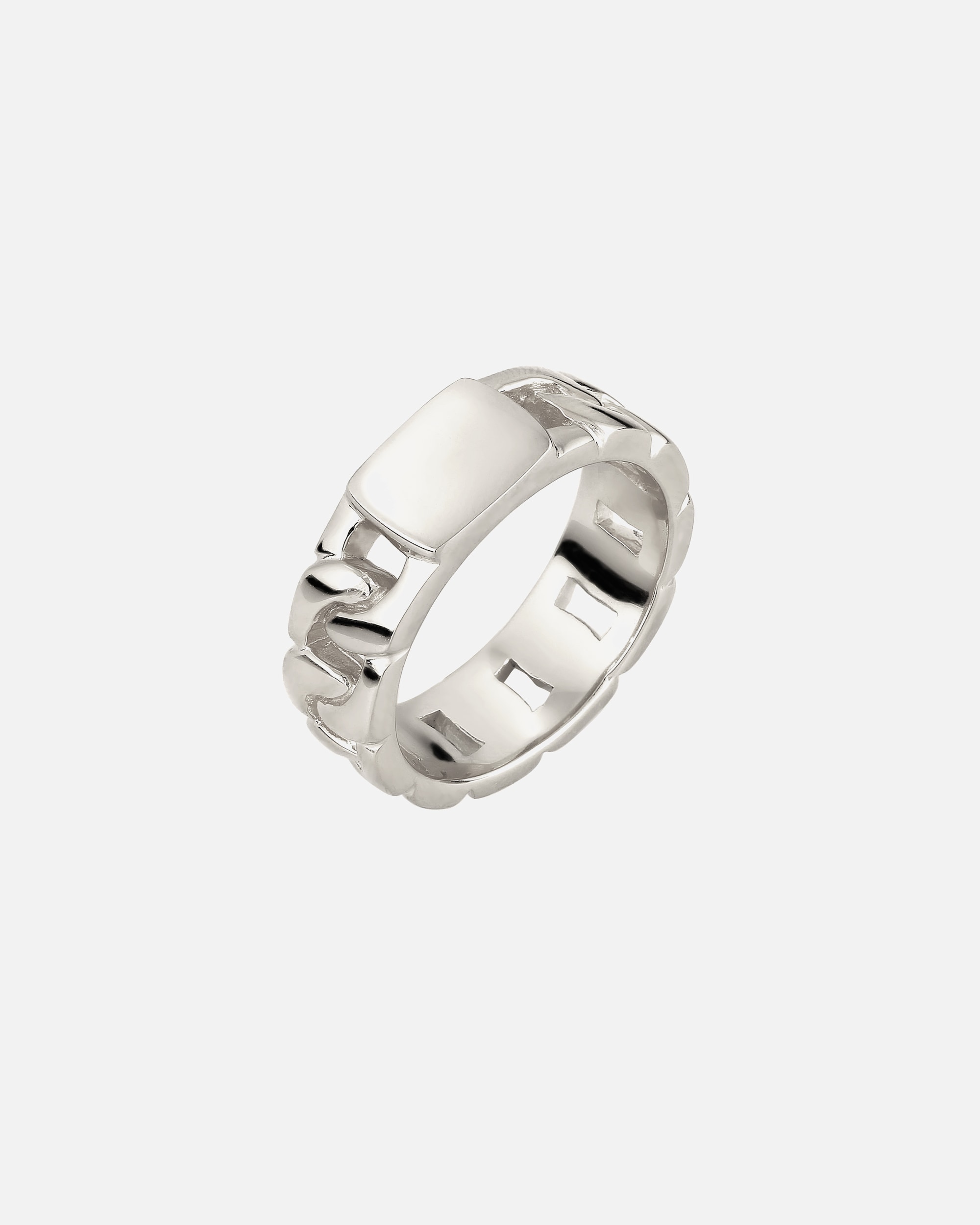 Ring für Männlich KUZZOI Bandring Chunky Chain Look 925 Sterling Silber 60