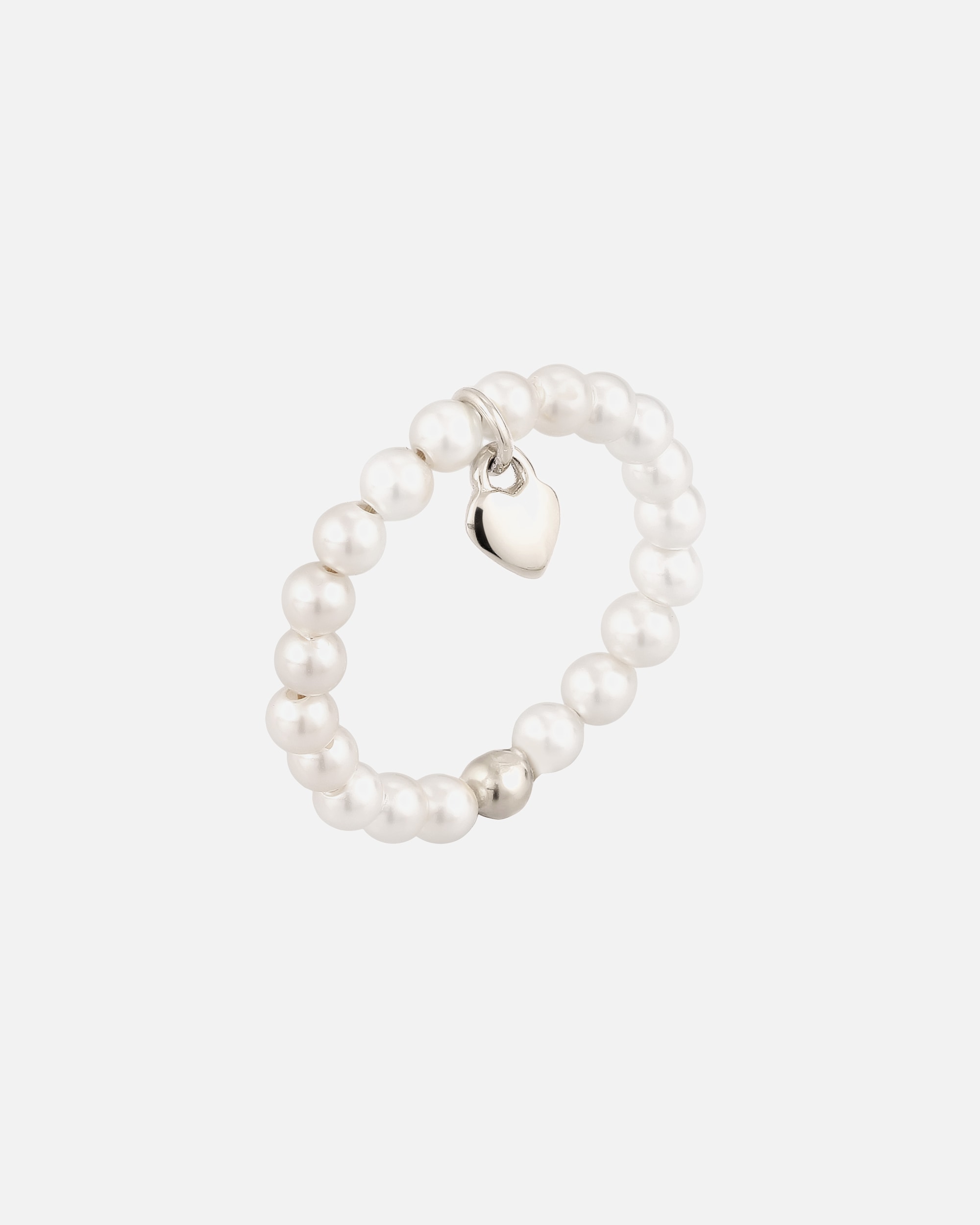 Ring für Weiblich Elli Herz mit Perlen von Swarovski® 925 Sterling Silber vergoldet 56