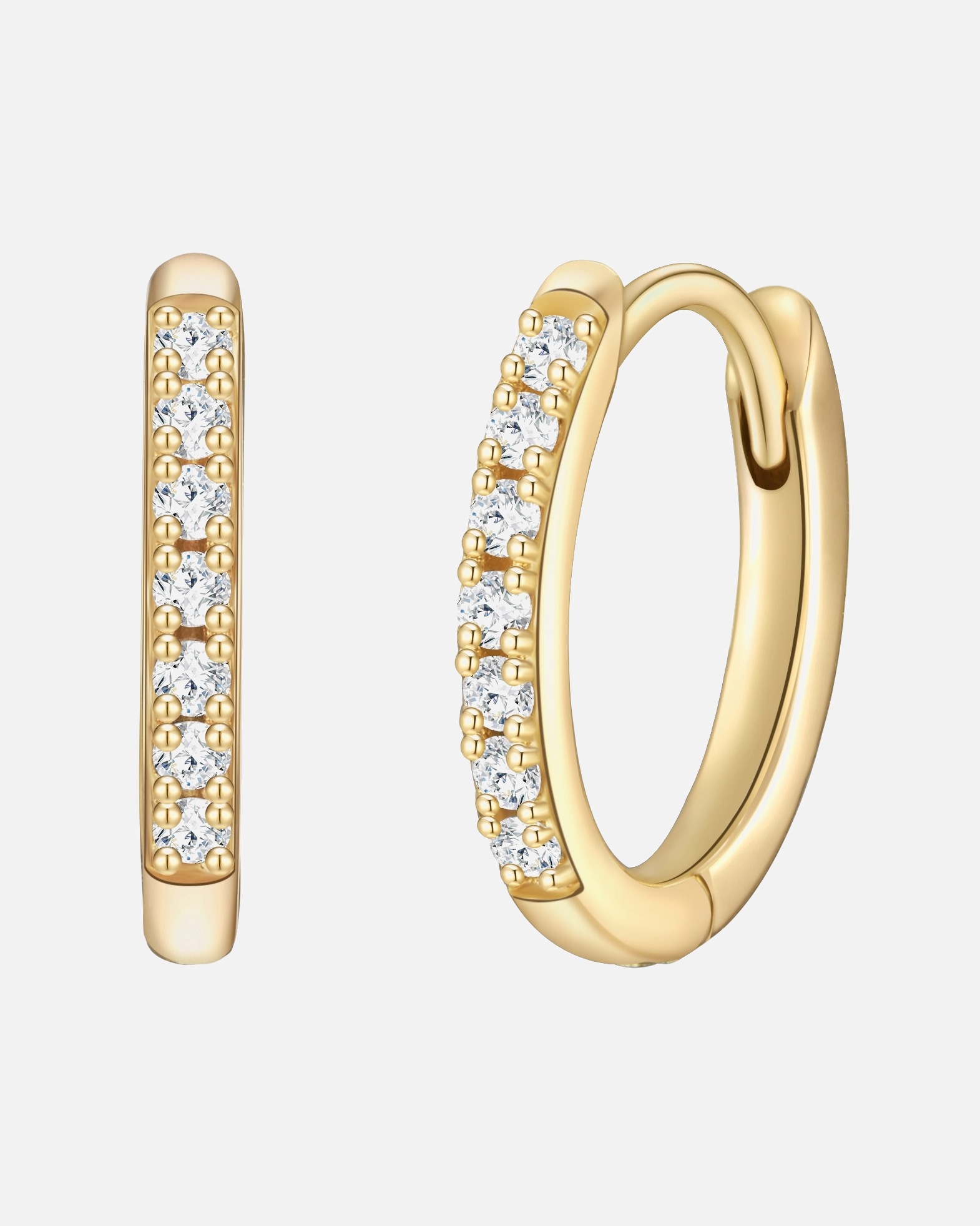 Creolen für Weiblich Glanzstücke München Creolen aus Sterling Silber in gelbgold mit Zirkonia 1 Stück