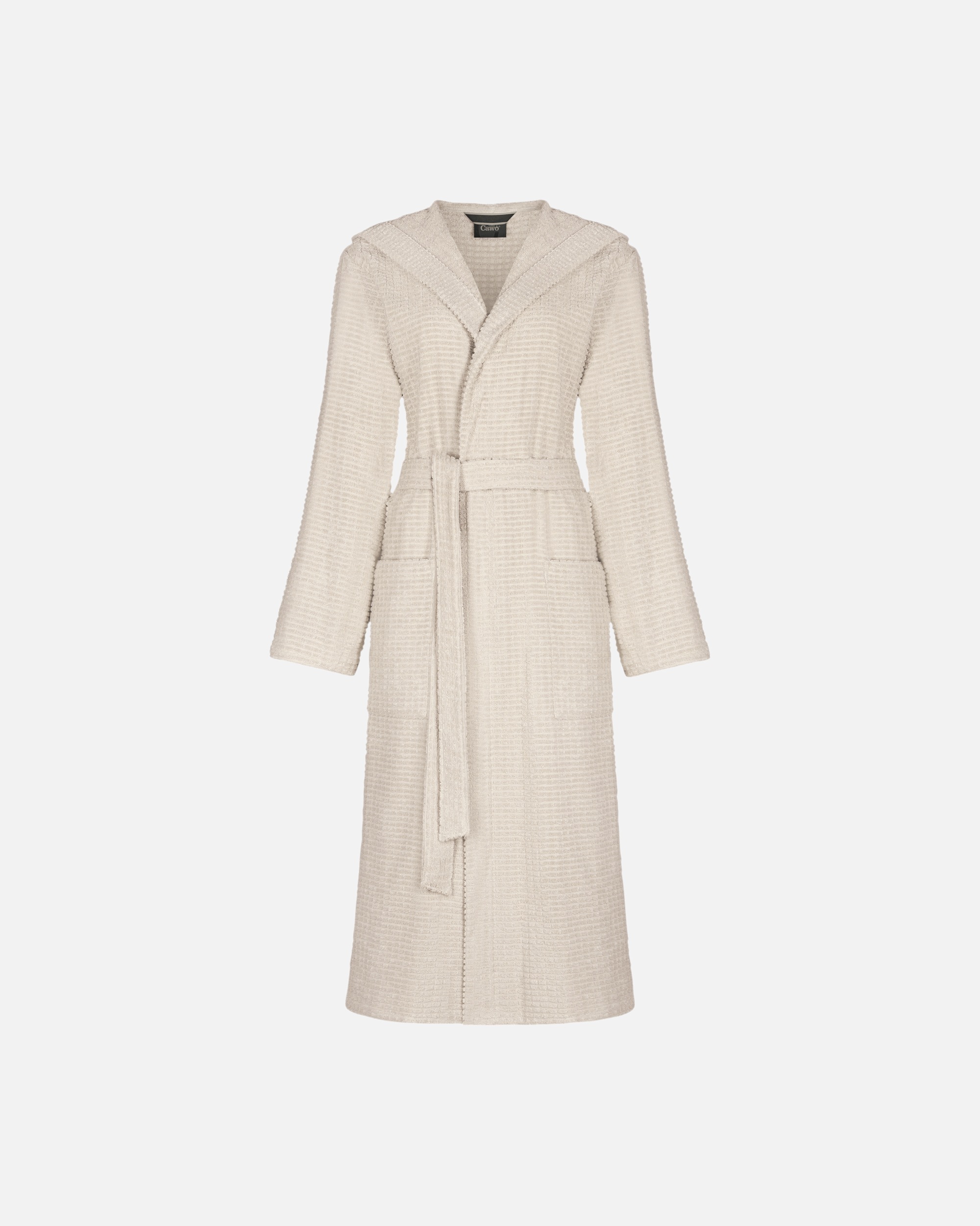 Bademantel für Unisex Cawö Cawö Bademäntel Damen Kapuze PURE Elements 6227 travertin - 366 L