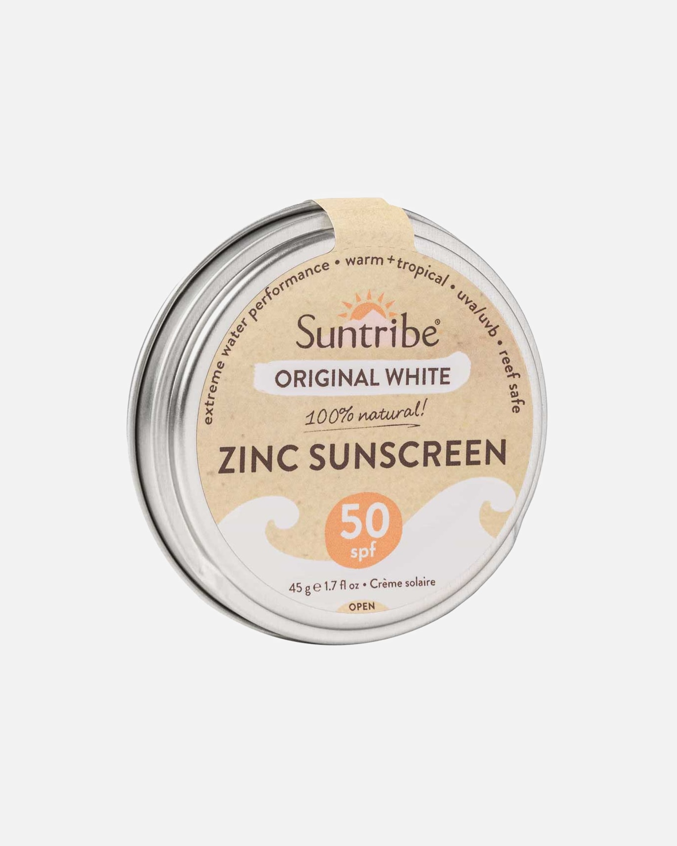 Sonnencreme für Unisex Suntribe Zinksonnencreme - Original White LSF30 45 g