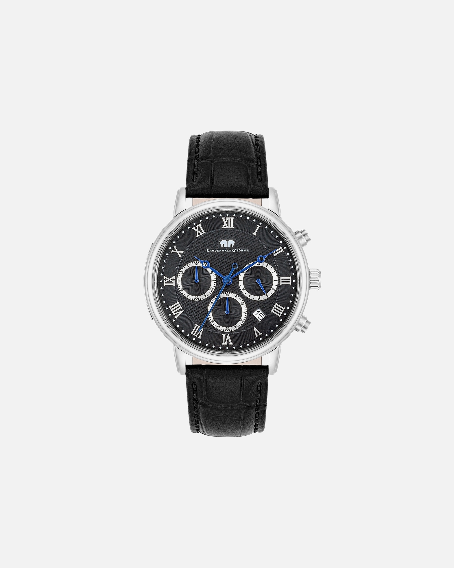 Uhr für Männlich Armband-Uhr Moonlight aus Echtleder in schwarz 1 Stück