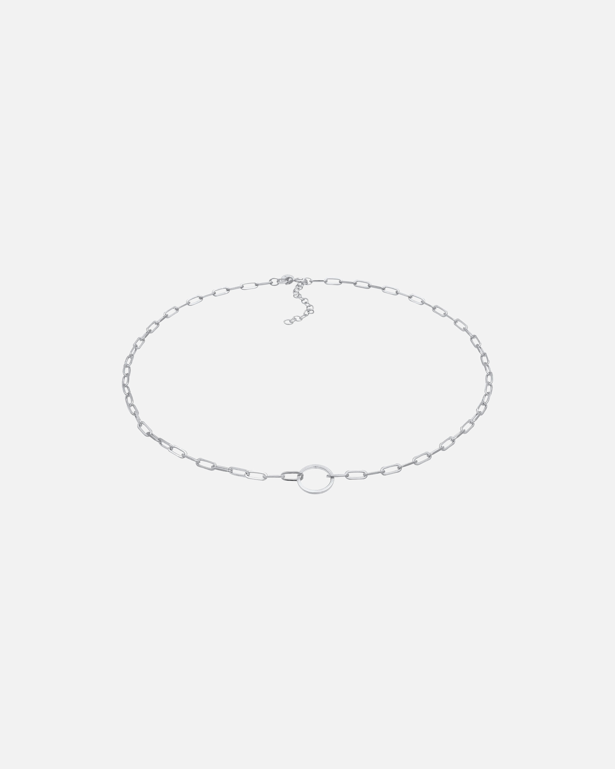 Halskette für Weiblich Elli PREMIUM Gliederkette länglich Kreis Trend Geo 925 Silber 1 Stück