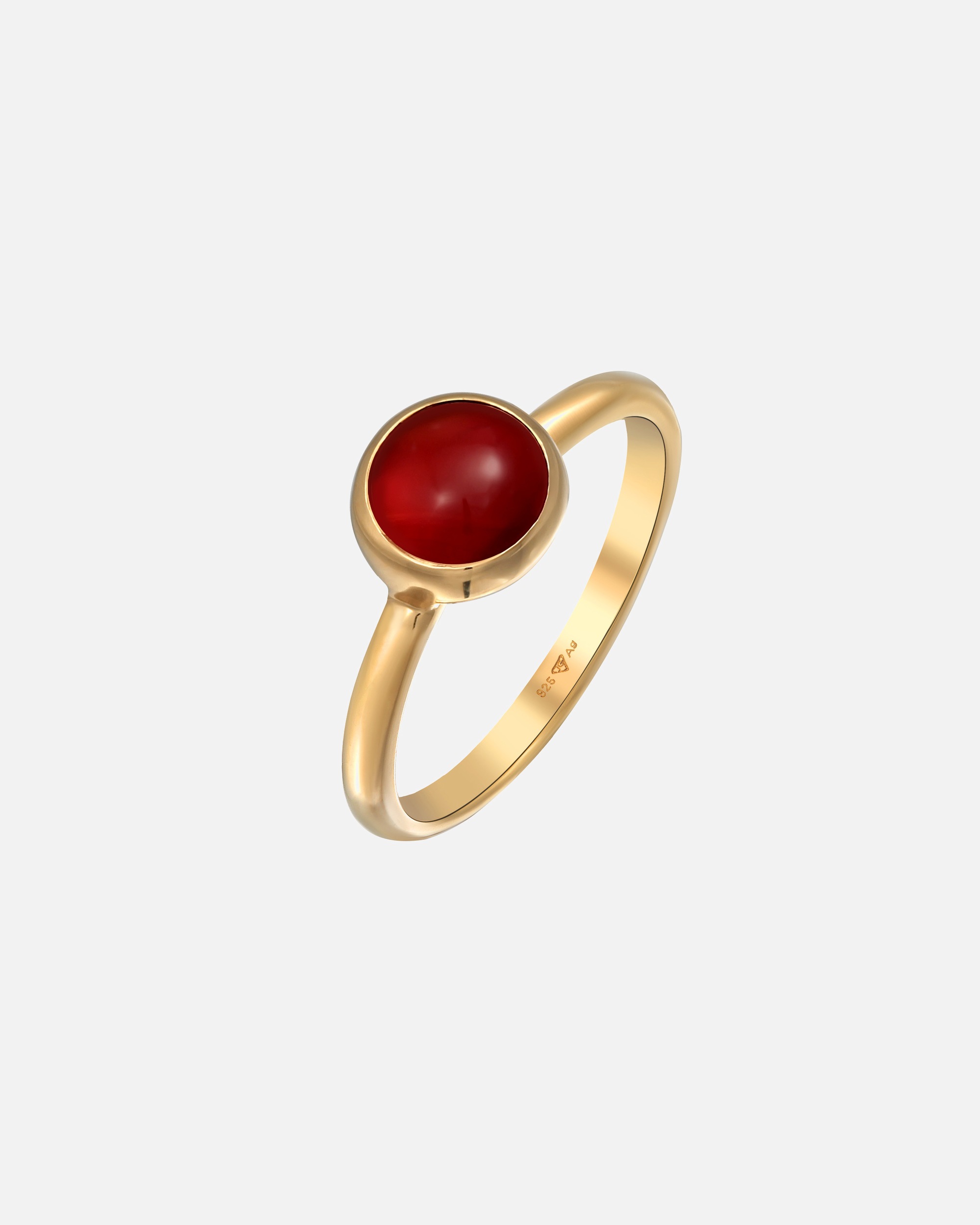 Ring für Weiblich Elli PREMIUM Karneol Edelstein Solitär 925 Silber 56
