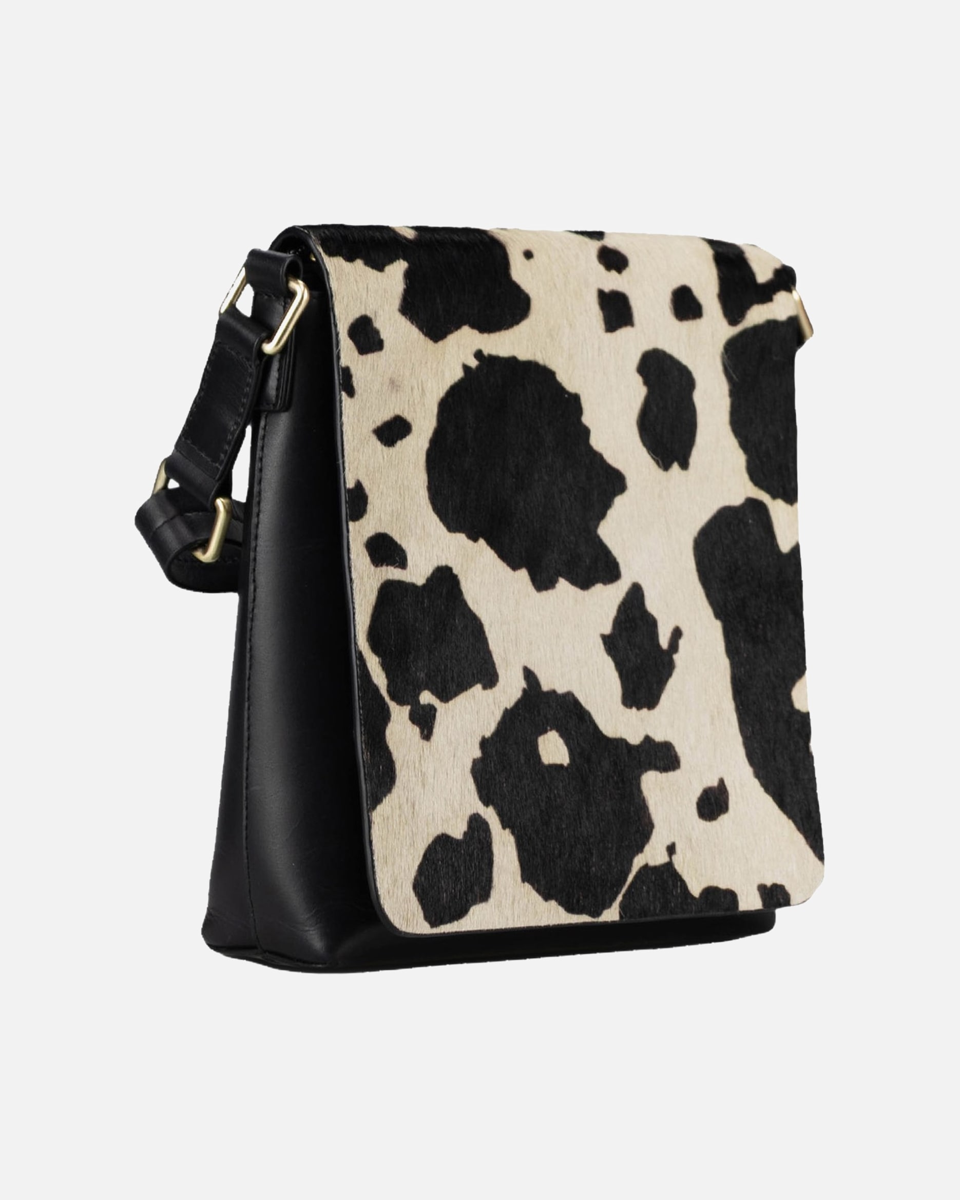 Handtasche für Unisex Jost Anderes Furry Cow Shoulder Bag S Black