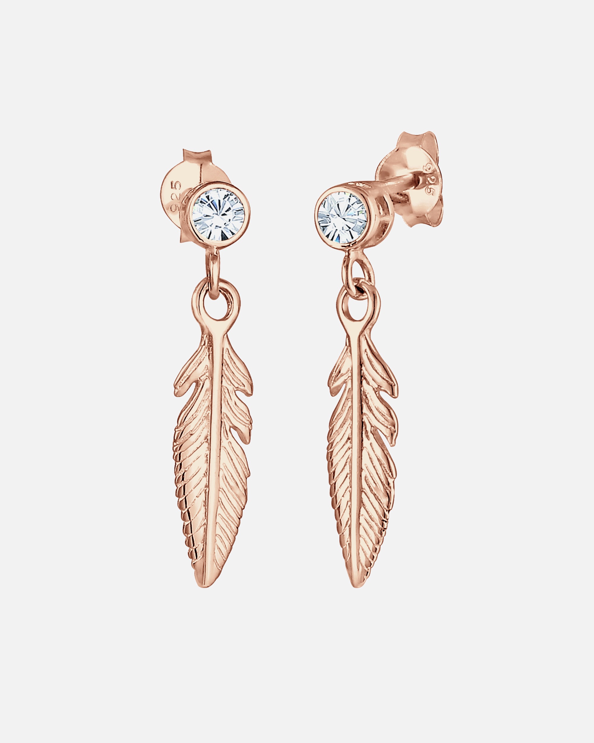 Ohrringe für Weiblich Elli Elli Ohrringe Feder Boho Hippie 925 Silber, mit Kristallen von Swarovski® 1 Stück