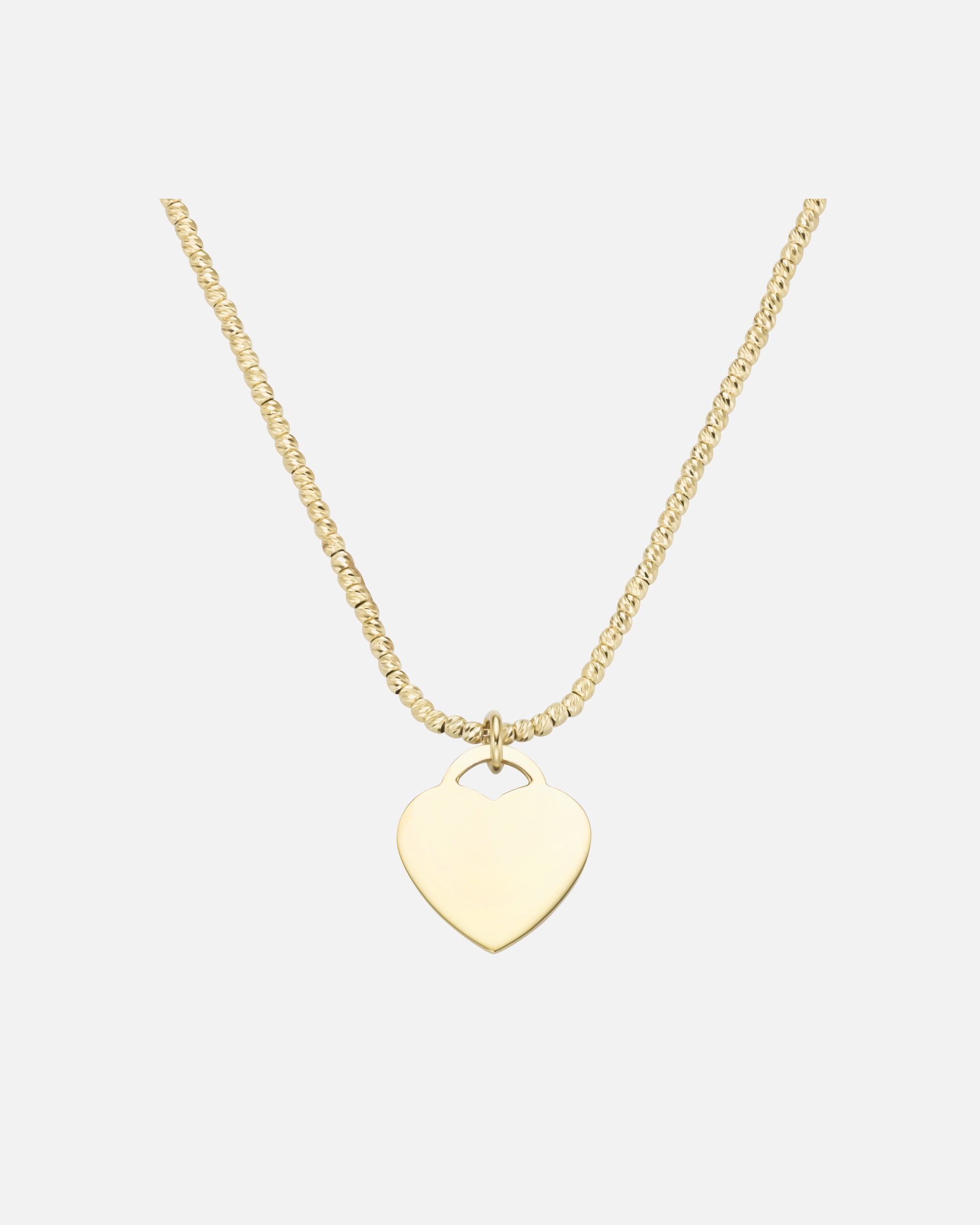 Halskette für Weiblich Giorgio Martello Milano Kette Kugelkette diamantiert mit Anhänger Herz, Silber 925 Gold