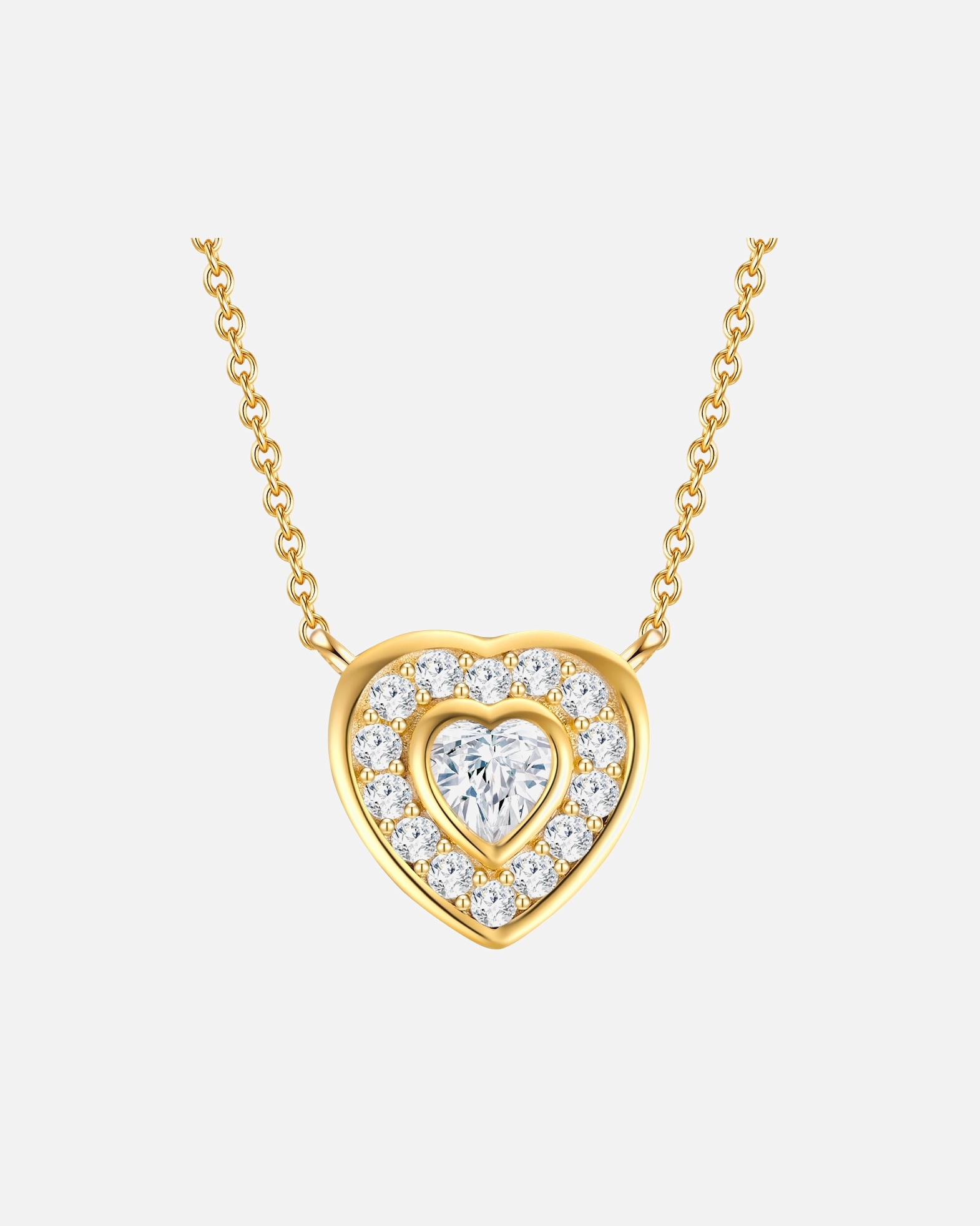 Halskette für Weiblich Rafaela Donata Halskette Herz Sterling Silber Zirkonia in Gelbgold 1 Stück