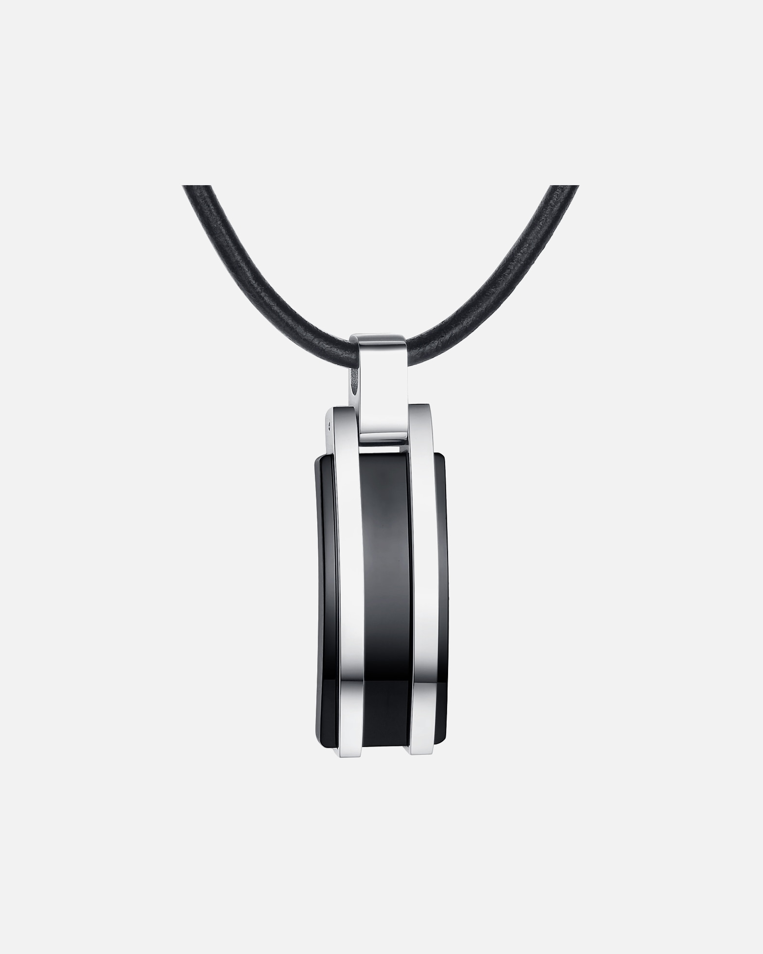 Halskette für Männlich True Rebels Leder-Kette Echtleder in Schwarz 1 Stück