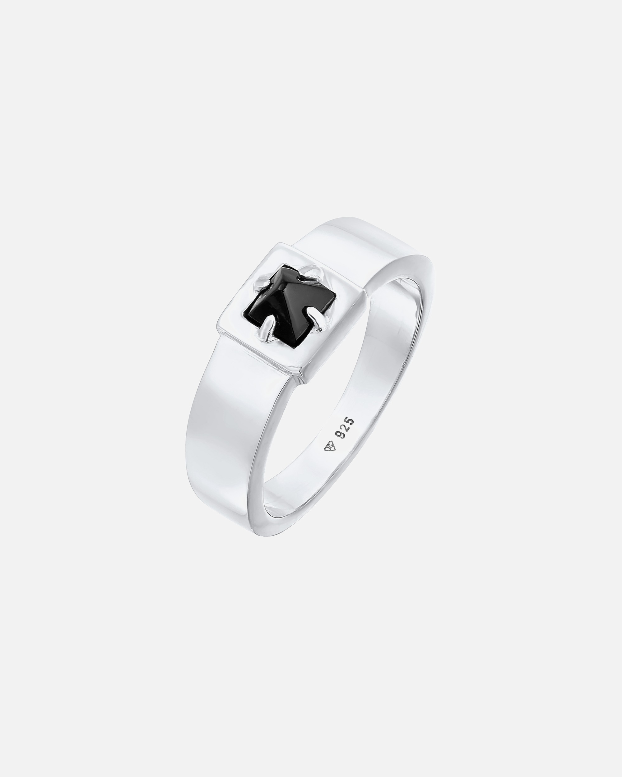 Ring für Männlich KUZZOI Herren Bandring Onyx Pyramide 925 Silber 62