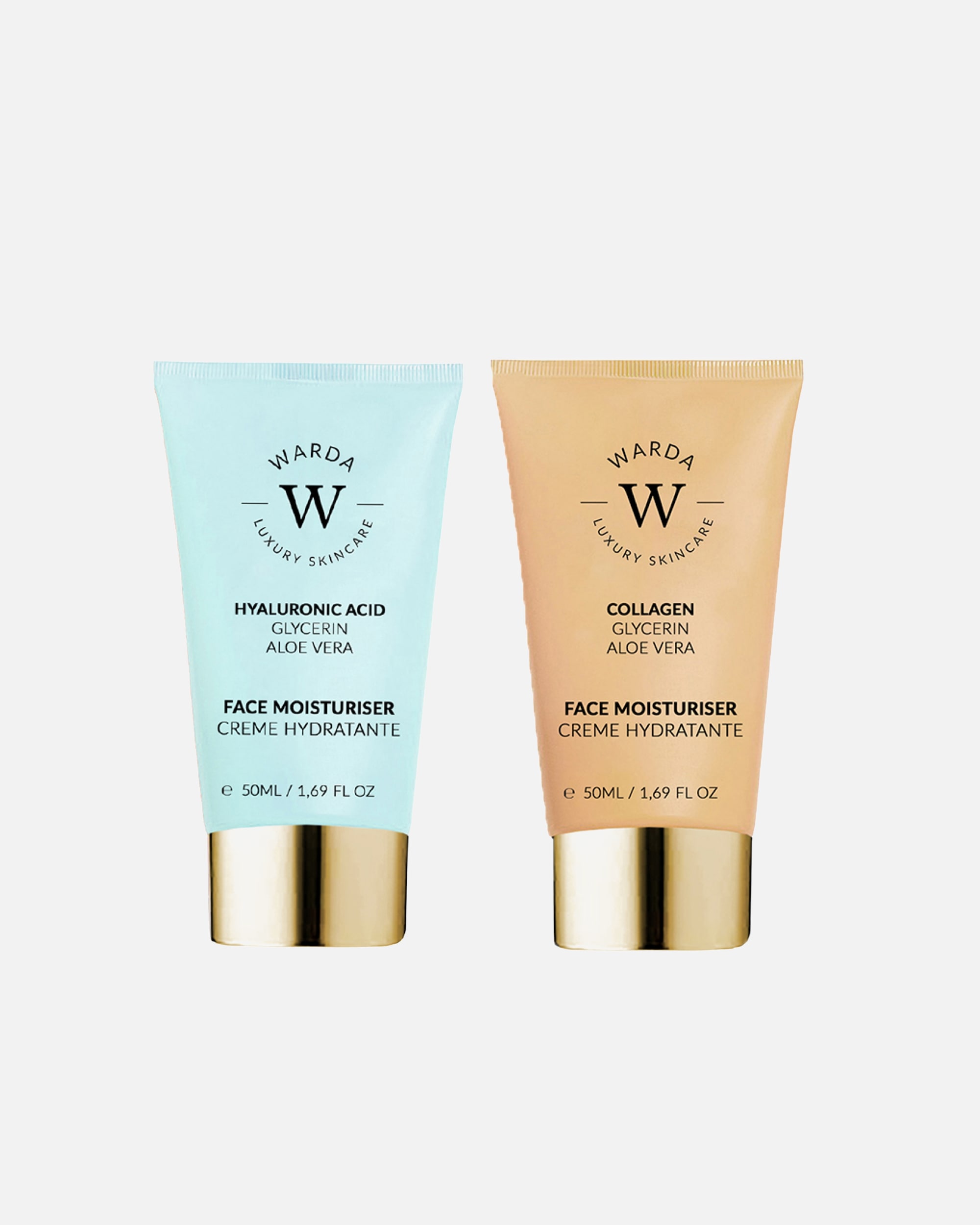 Gesichtspflegeset für Weiblich WARDA LUXURY SKINCARE Pflege Duo Hyaluronsäure Feuchtigkeitscreme + Kollagen Lifting-Creme 1 Stück