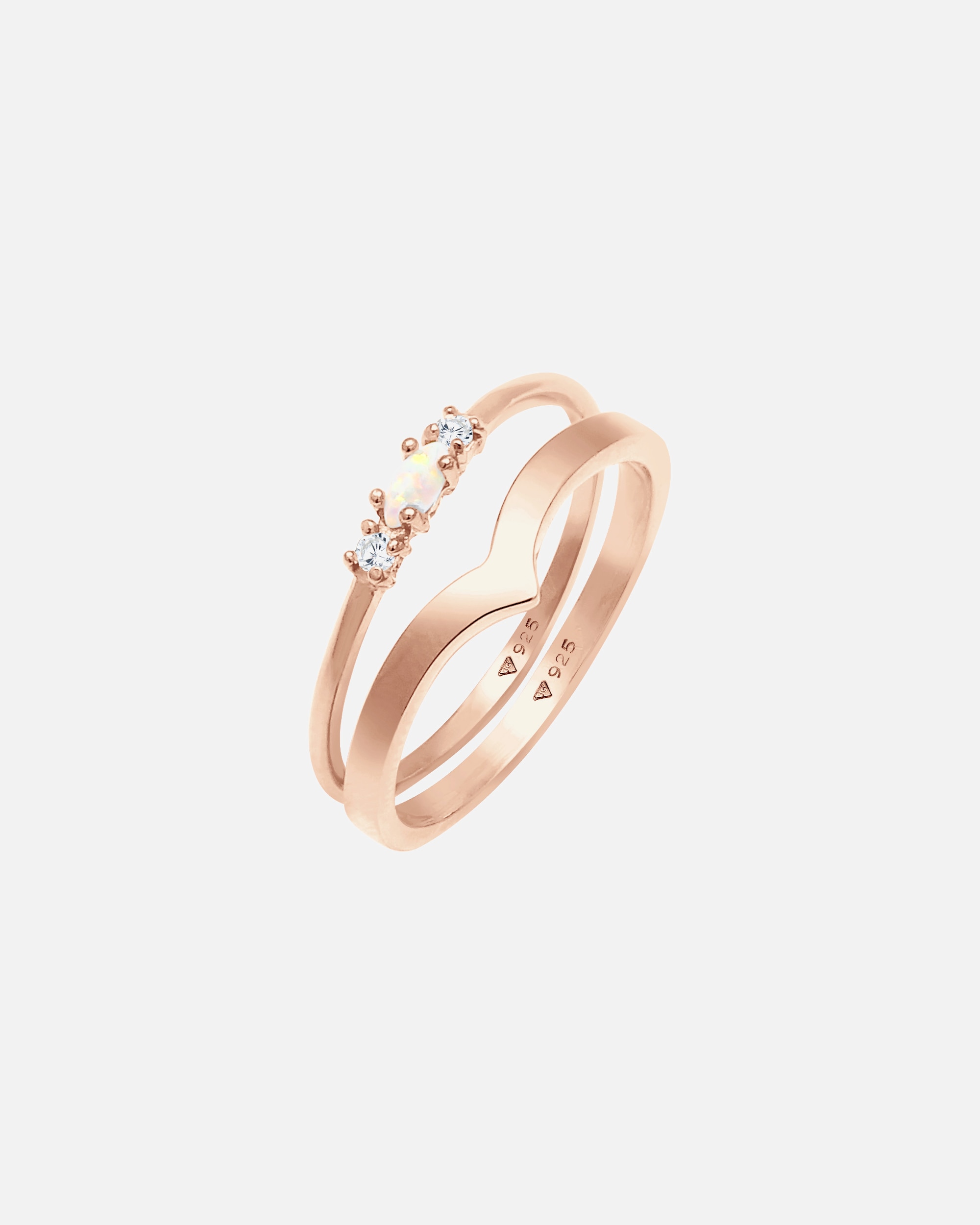 Ring für Weiblich Elli Set Marquise Opal Zirkonia Dreieck 925 Silber 50
