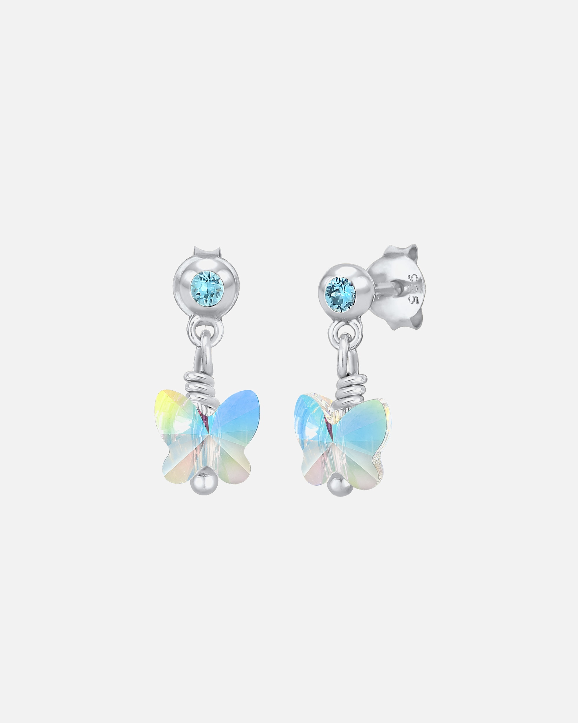 Ohrringe für Weiblich Elli Kinder Schmetterling 925 Sterling Silber, mit Kristallen von Swarovski® 1 Stück