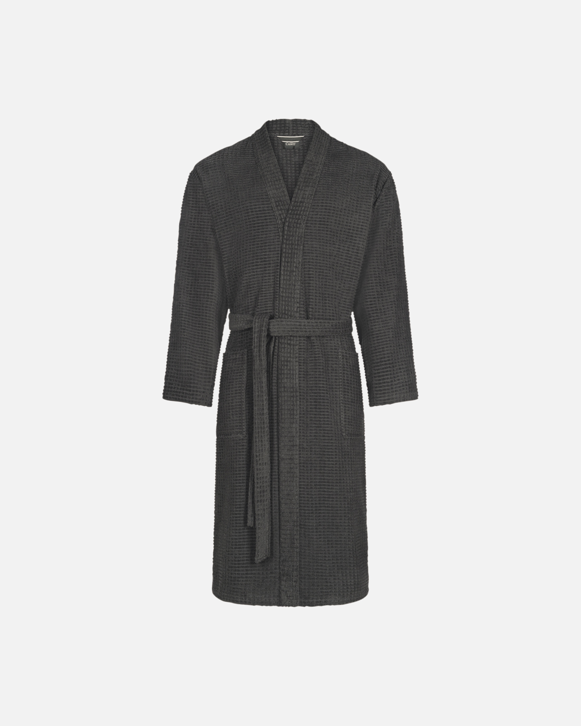 Bademantel für Unisex Cawö Cawö Bademäntel Herren Kimono PURE Elements 6526 basalt - 740 M