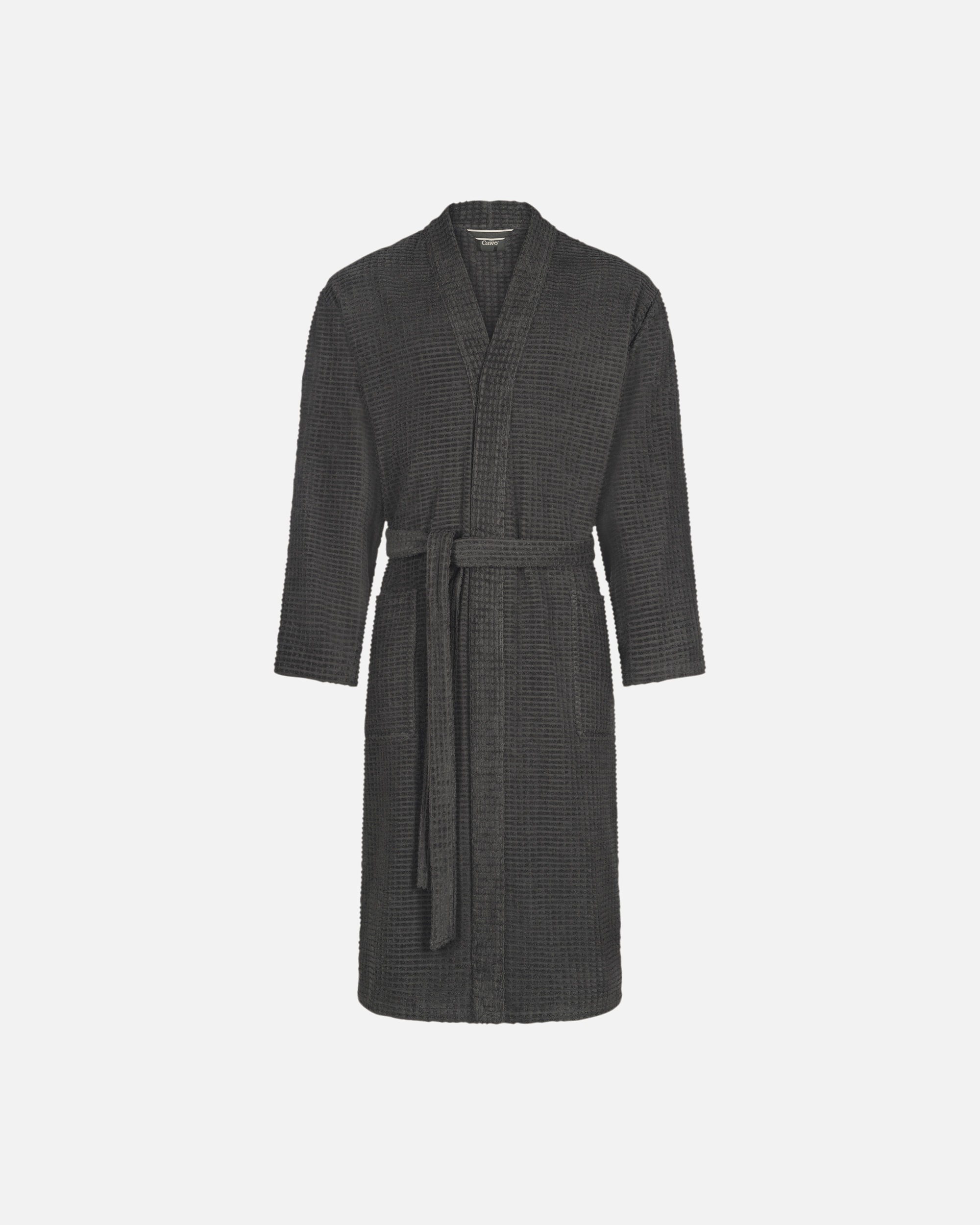 Bademantel für Unisex Cawö Cawö Bademäntel Herren Kimono PURE Elements 6526 basalt - 740 L