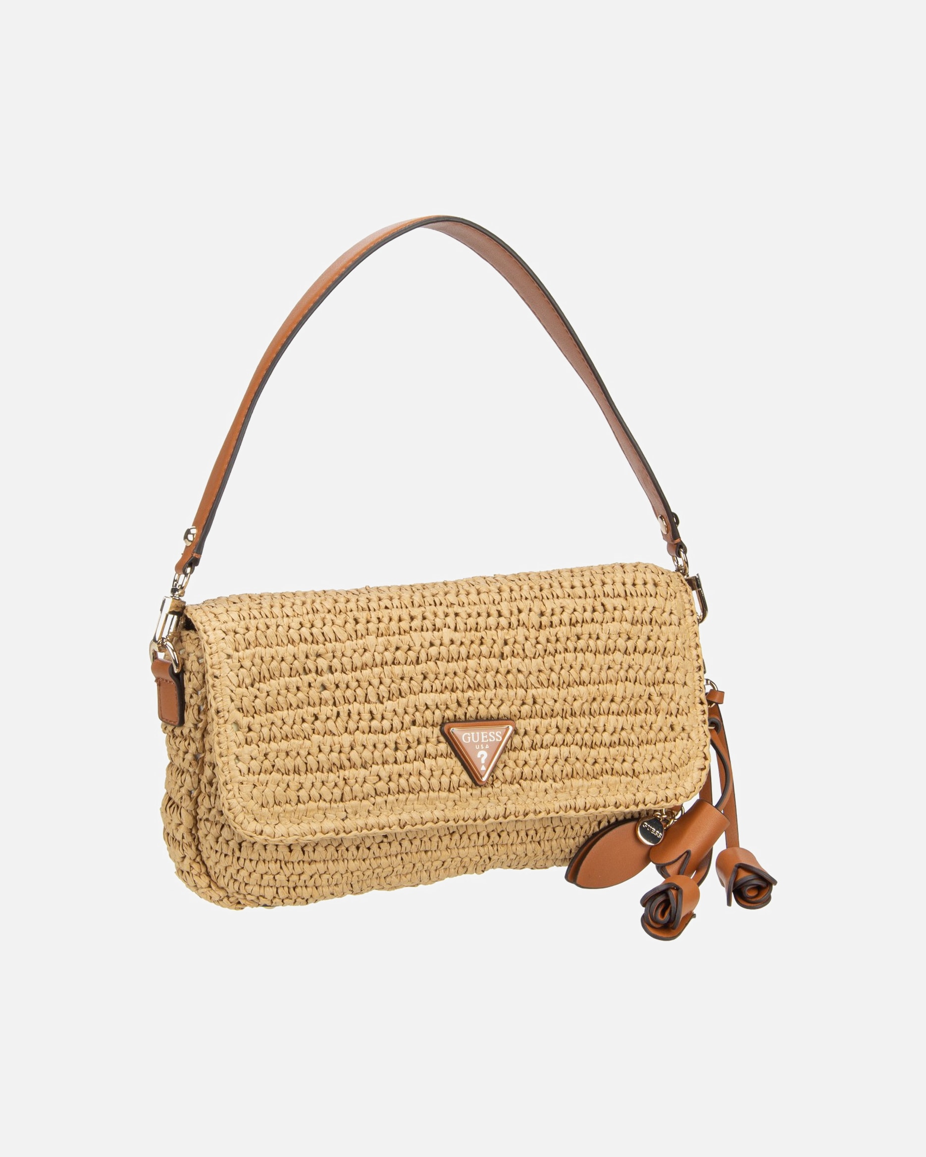 Tasche für Weiblich GUESS Ofelia Schultertasche Natural/Cognac