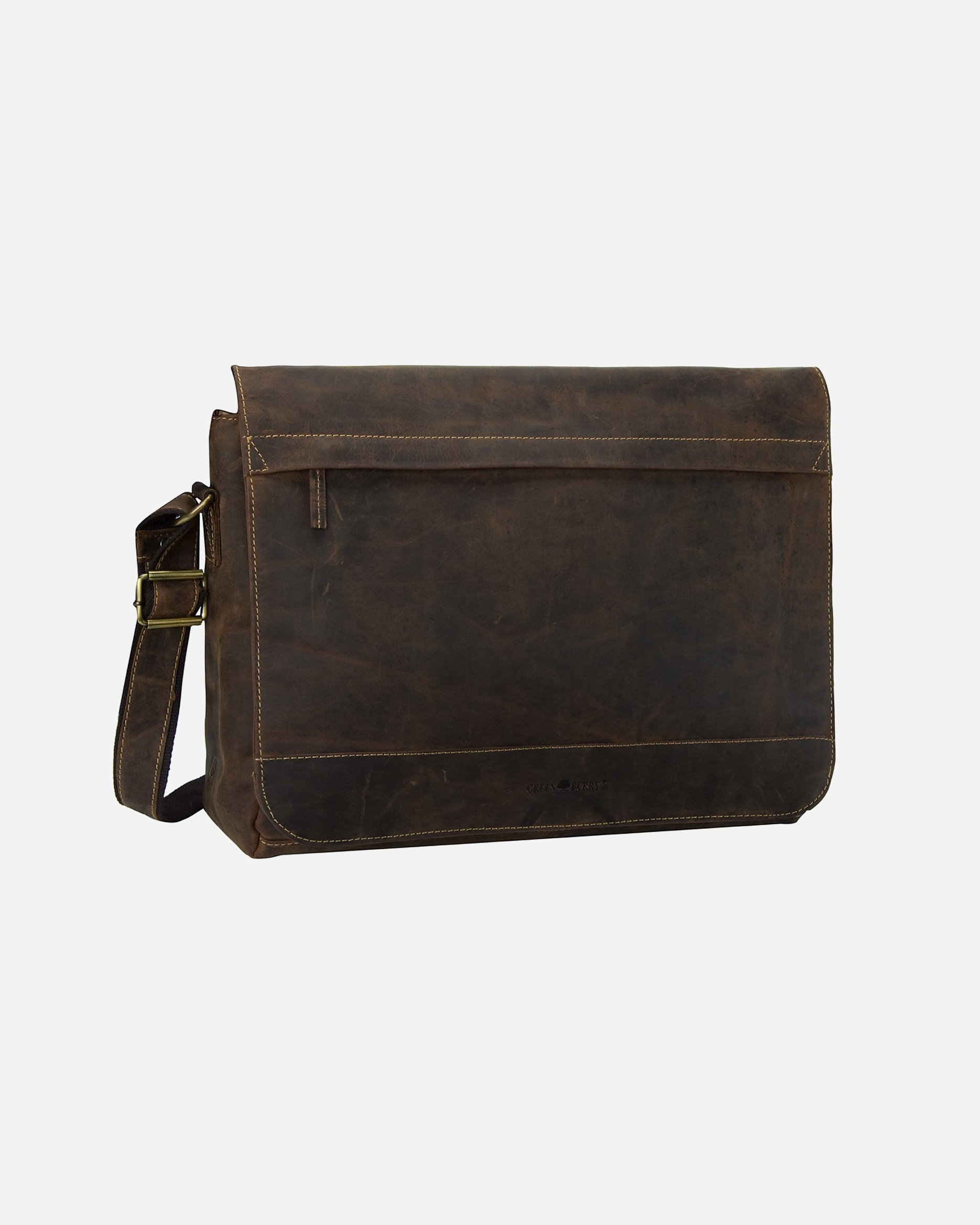 Laptoptasche für Männlich Greenburry Umhängetasche Vintage XXL Tasche Sattelbraun