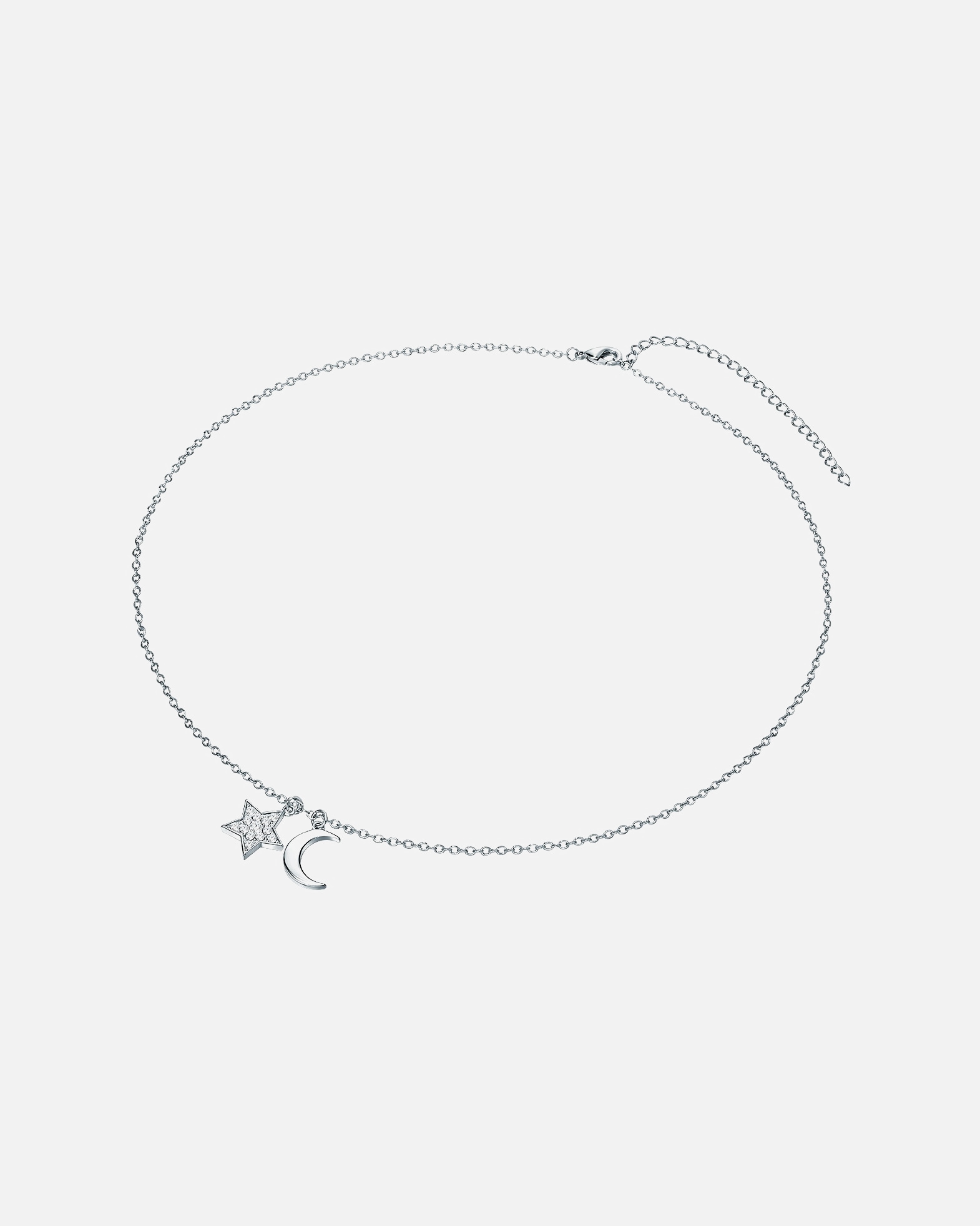 Halskette für Weiblich Rafaela Donata Halskette Stern/Halbmond Sterling Silber verziert mit Kristallen von Swarovski® in Silber 1 Stück