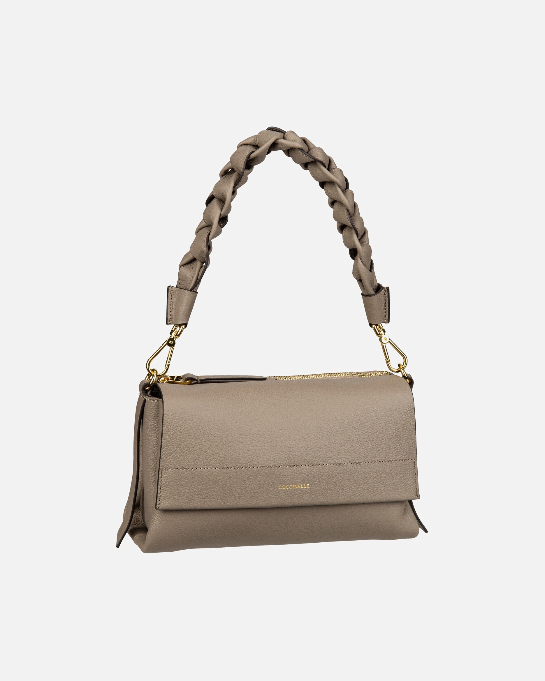 Handtasche für Weiblich Coccinelle Handtasche Boheme Grana Double Warm Taupe/Rosette