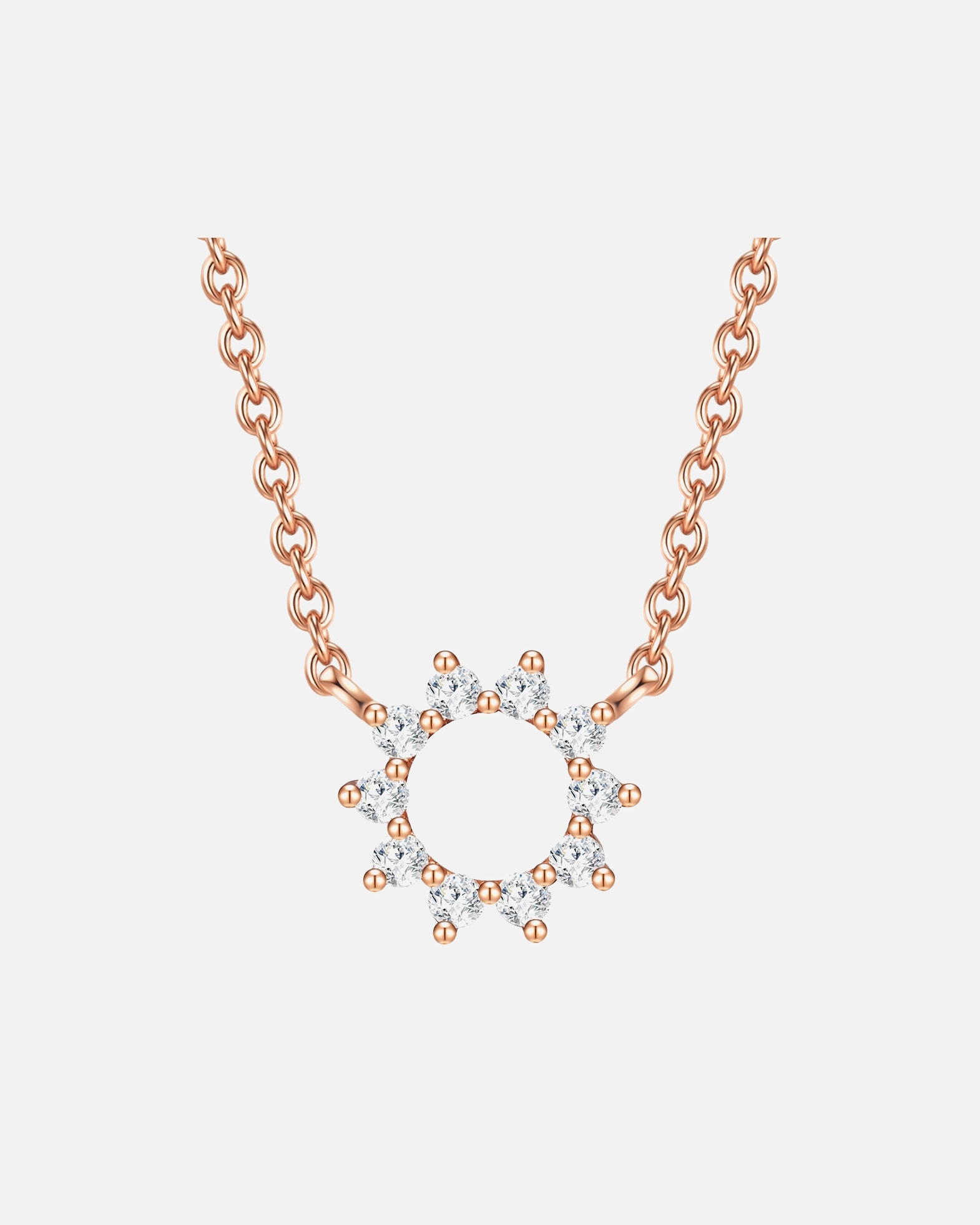 Halskette für Weiblich Glanzstücke München Halskette Blume/Kreis Sterling Silber Zirkonia in Silber 1 Stück