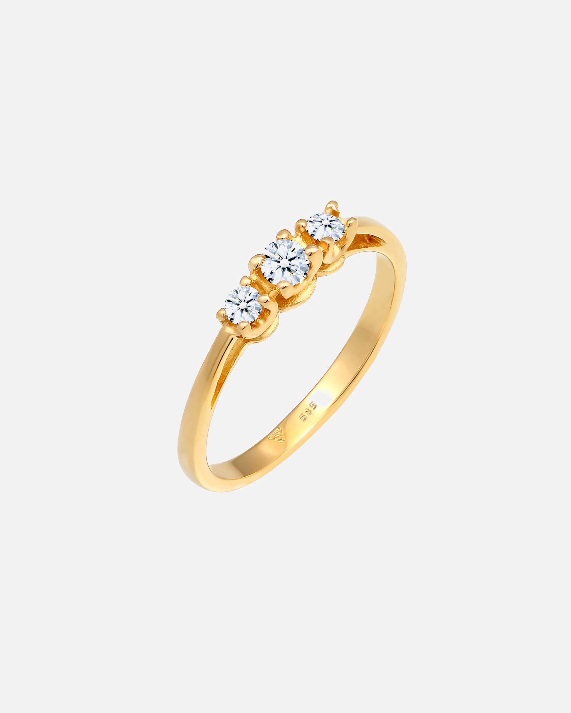 Ring für Weiblich Elli DIAMONDS Verlobungsring Trio Diamant 0.23 ct. 585 Gelbgold 52