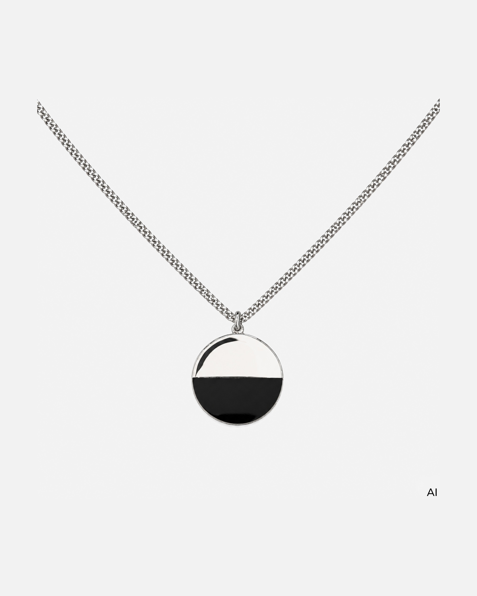 Halskette für Männlich caï Halskette 925/- Sterling Silber Onyx schwarz Silbergrau