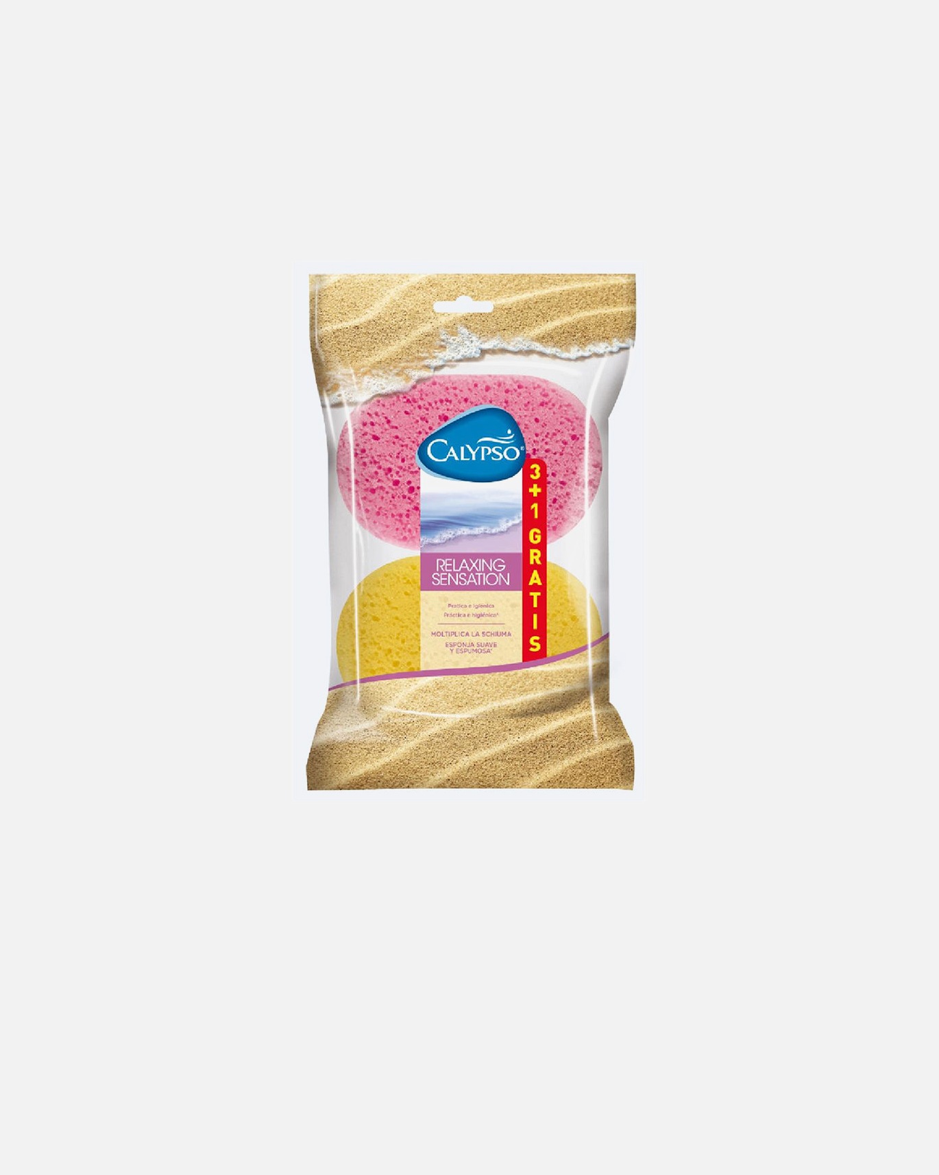 Duschschwamm für Unisex Calypso CALYPSO-SCHWAMM entspannendes Gefühl 4 Stück