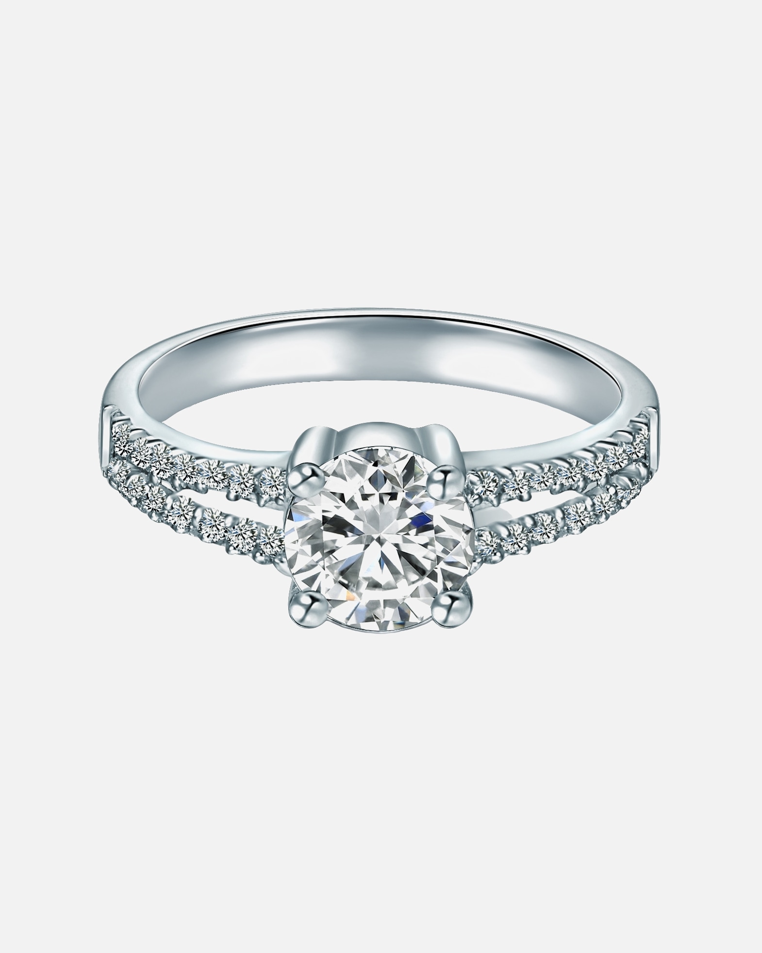 Ring für Weiblich Trilani Ring aus Sterling Silber in silber mit Zirkonia 60