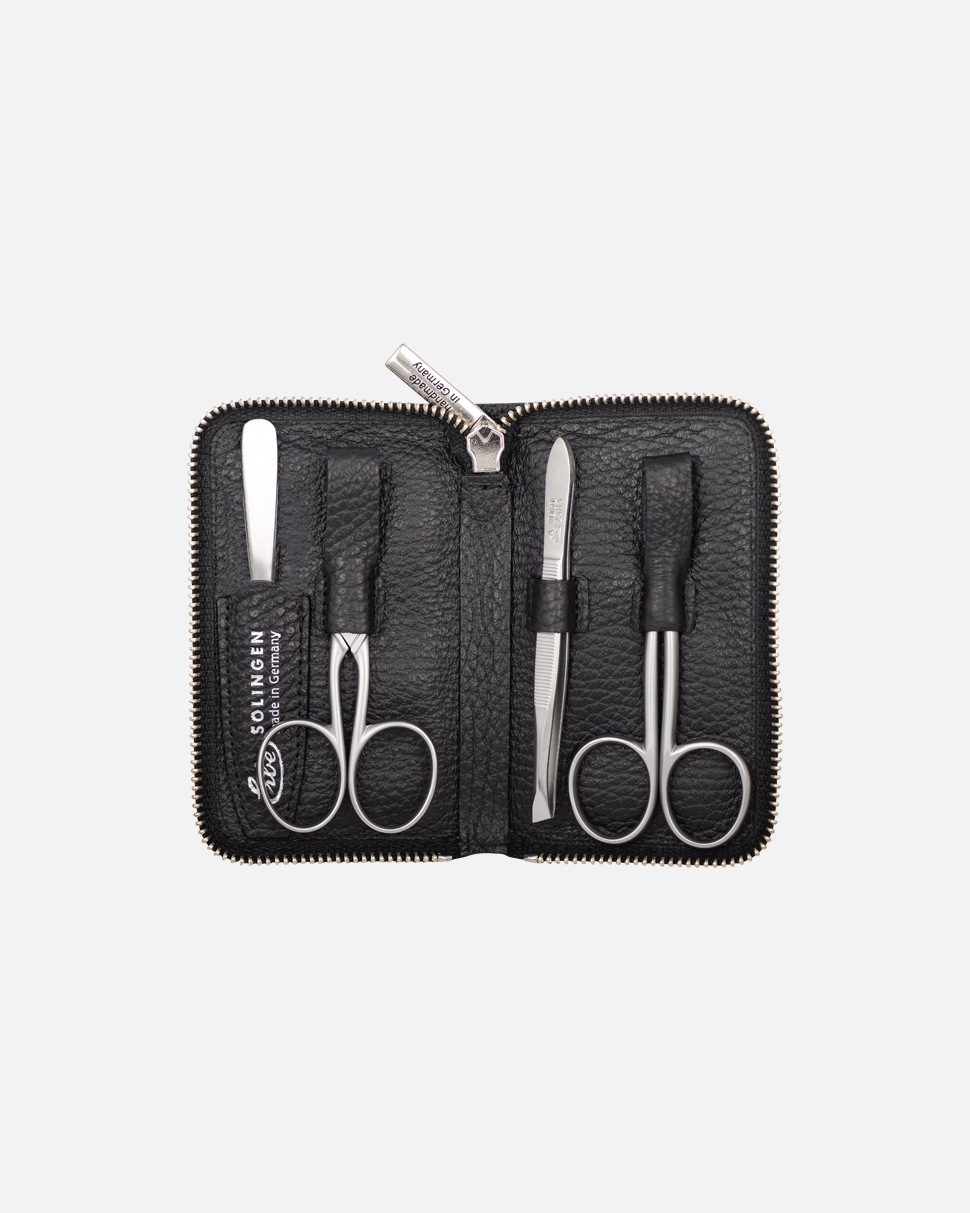 Nagelpflegeset für Unisex ERBE Inox Reißverschluß-Etui Schwarz Schwarz