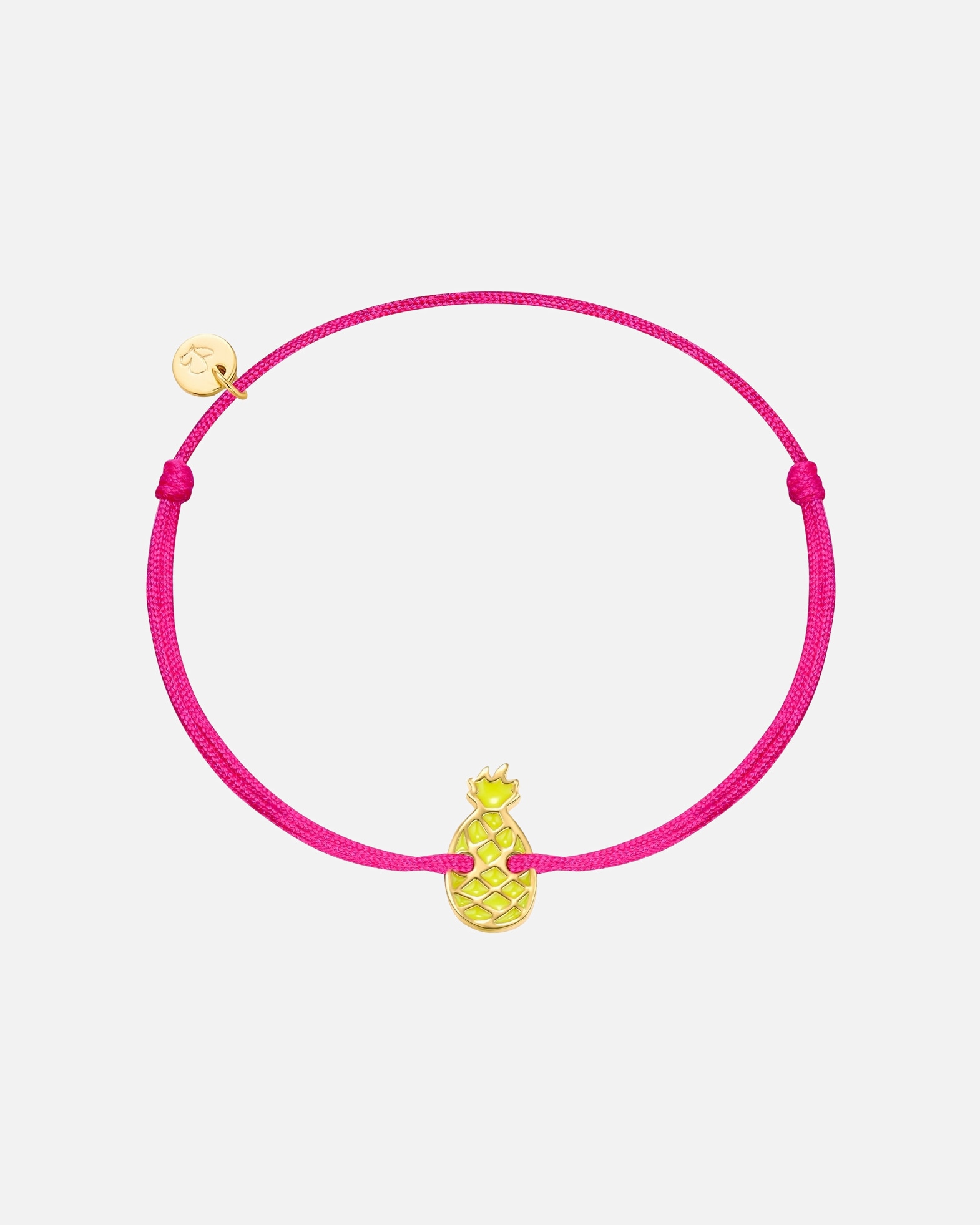 Armband für Weiblich Glanzstücke München Armband Ananas aus Textil und Sterling Silber in Gelbgold 15,0 - 22,0 cm, flexibel einstellbar