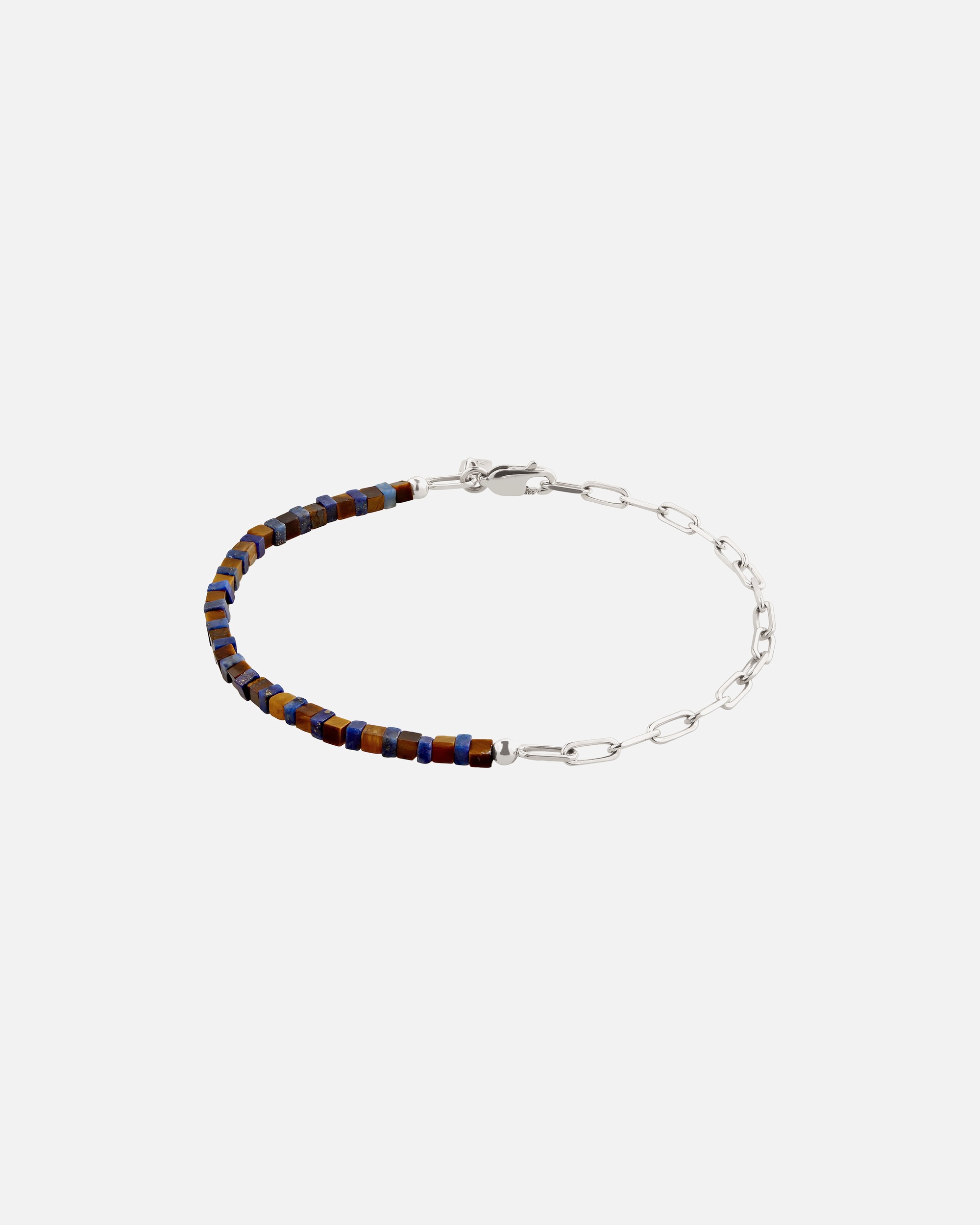 Armband für Männlich KUZZOI Lapis Lazuli Blau 925 Sterling Silber 23