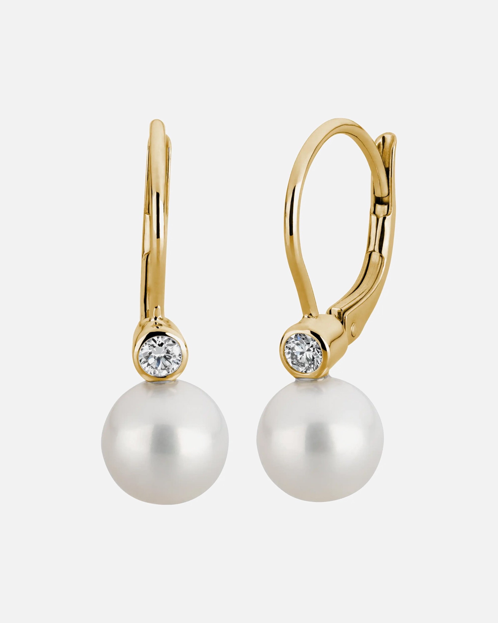 Ohrringe für Weiblich Lyomi Default Brand Line Ohrhänger 585/- Gold Diamant Lab Grown weiß 0,10ct. gelb vergoldet