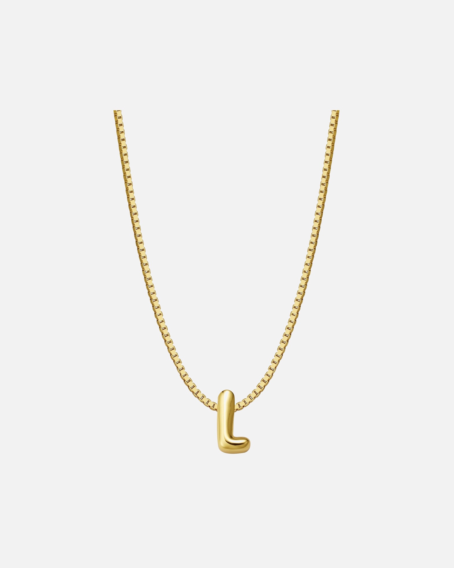 Halskette für Weiblich Halskette Buchstabe L aus Sterling Silber in gelbgold 40,0 cm Basiskette + 5,0 cm Verlängerung