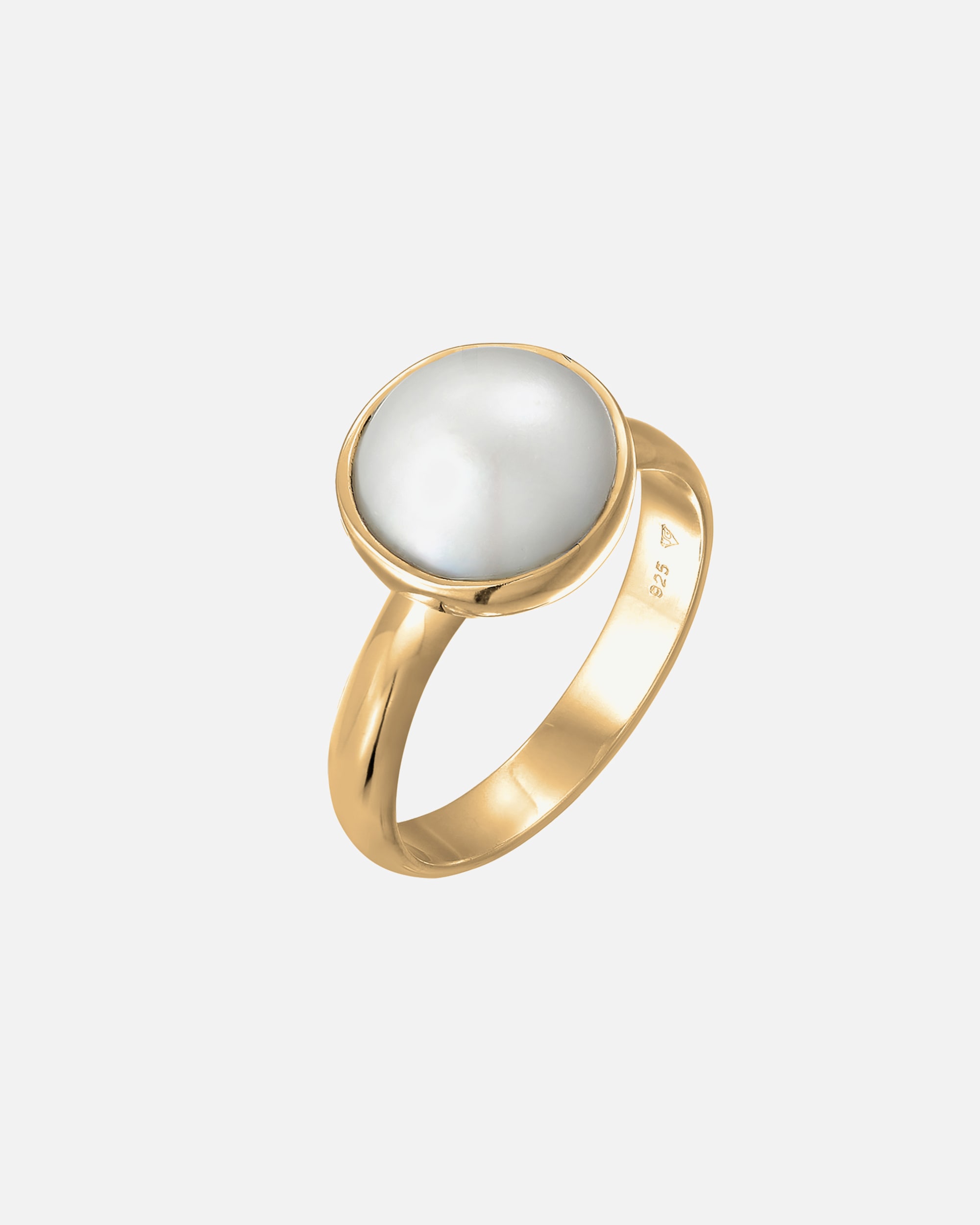 Ring für Weiblich Nenalina Damenring Mabe Perle Klassisch Edel 925 Silber 56