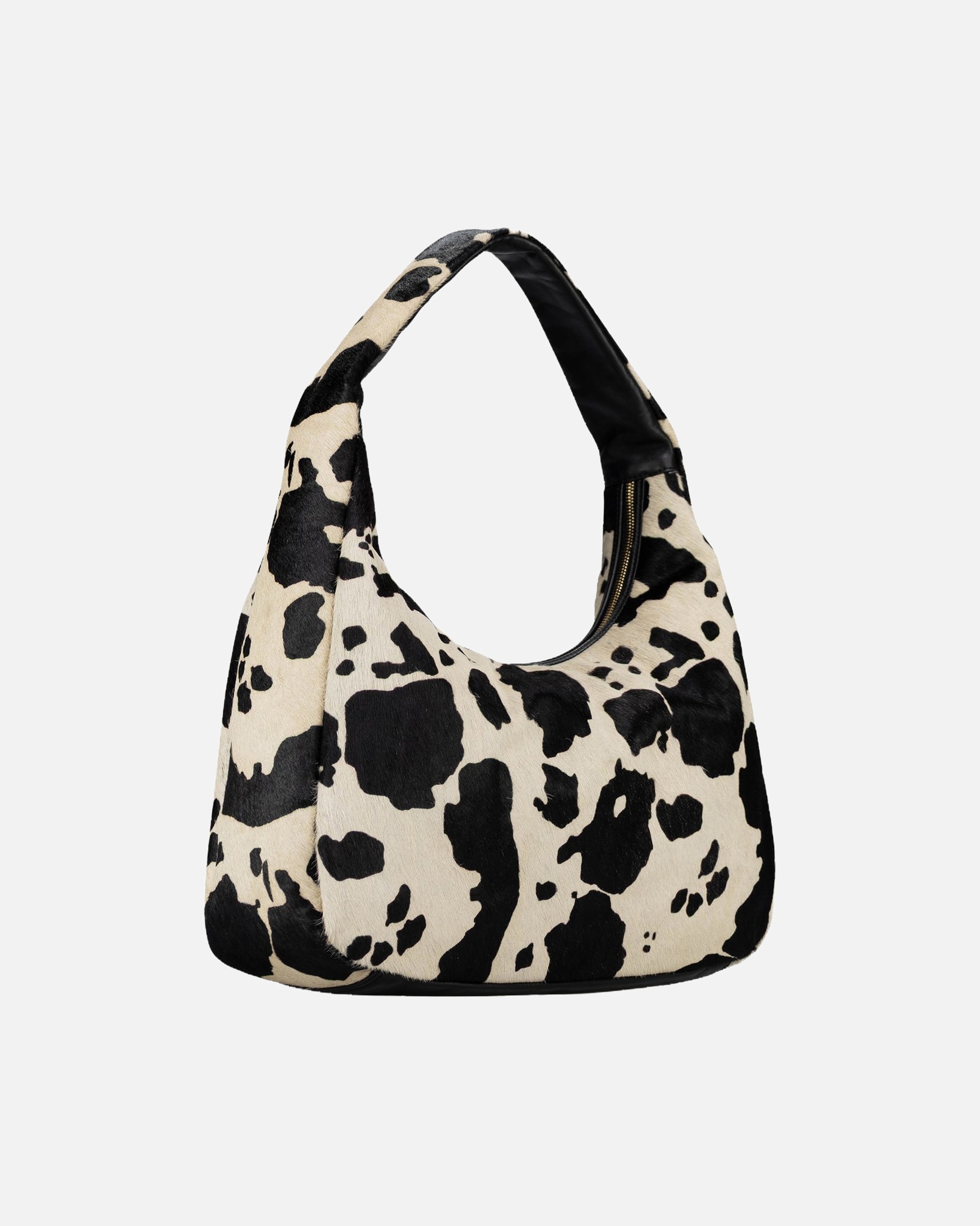 Handtasche für Weiblich Jost Handtasche Furry Cow Hobo Bag L Black
