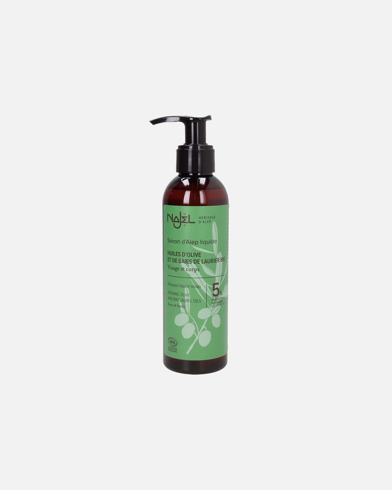 Körperseife für Unisex Najel Aleppo - Flüssigseife 5% 200 ml