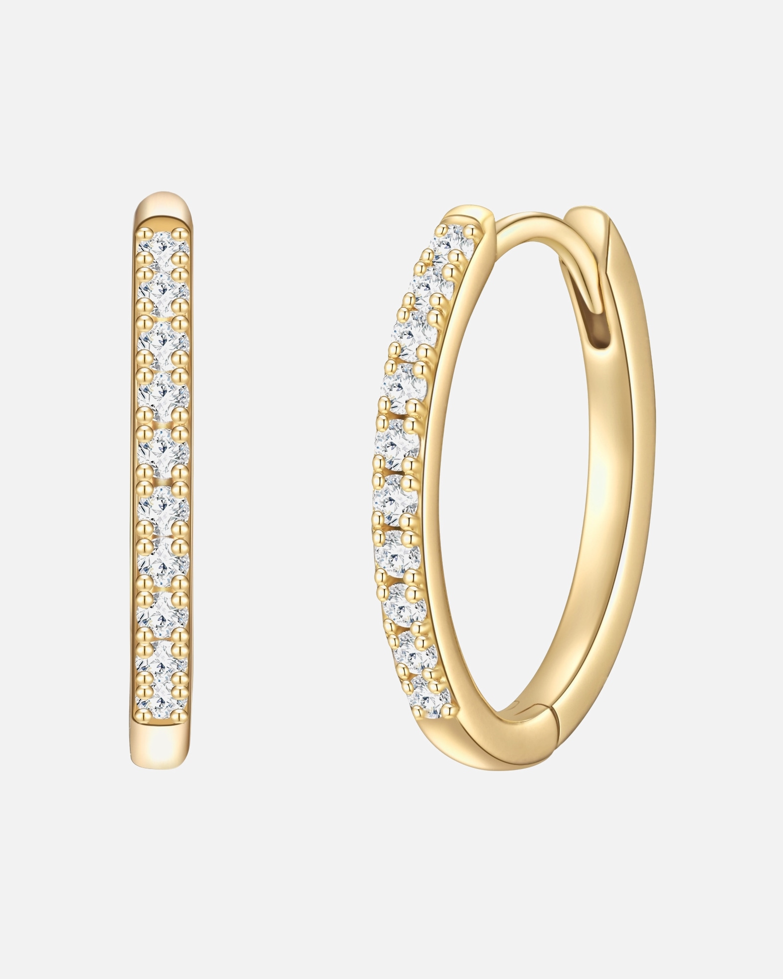 Creolen für Weiblich Glanzstücke München Creolen aus Sterling Silber in gelbgold mit Zirkonia 1 Stück