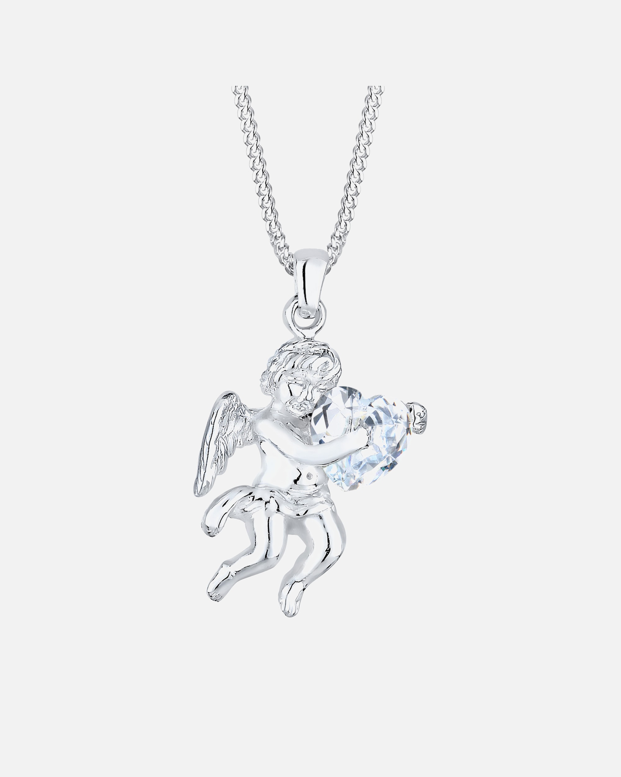 Halskette für Weiblich Elli Engel Herz Zirkonia 925 Silber 45