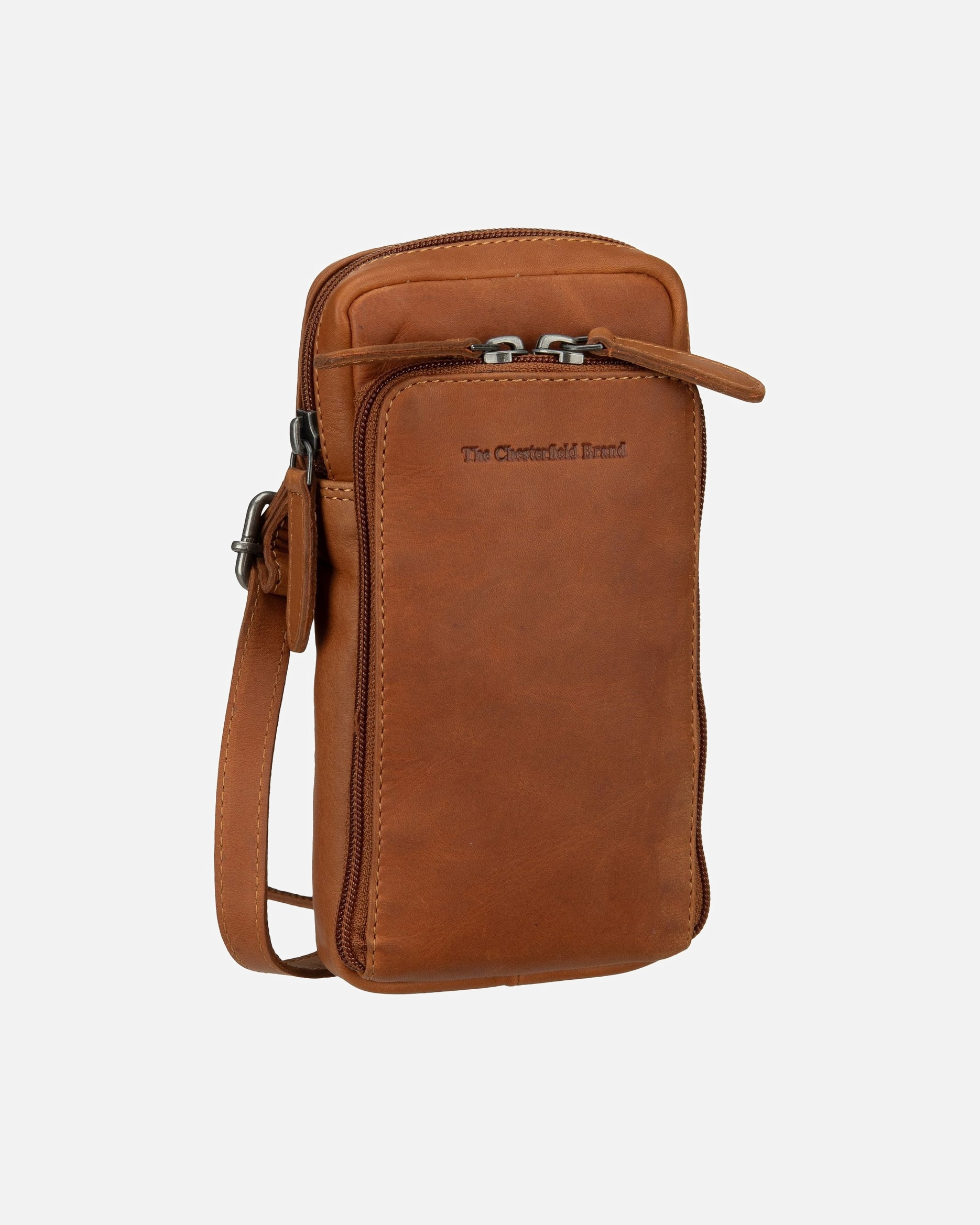 Umhängetasche für Unisex The Chesterfield Brand Handytasche Valdes Cognac