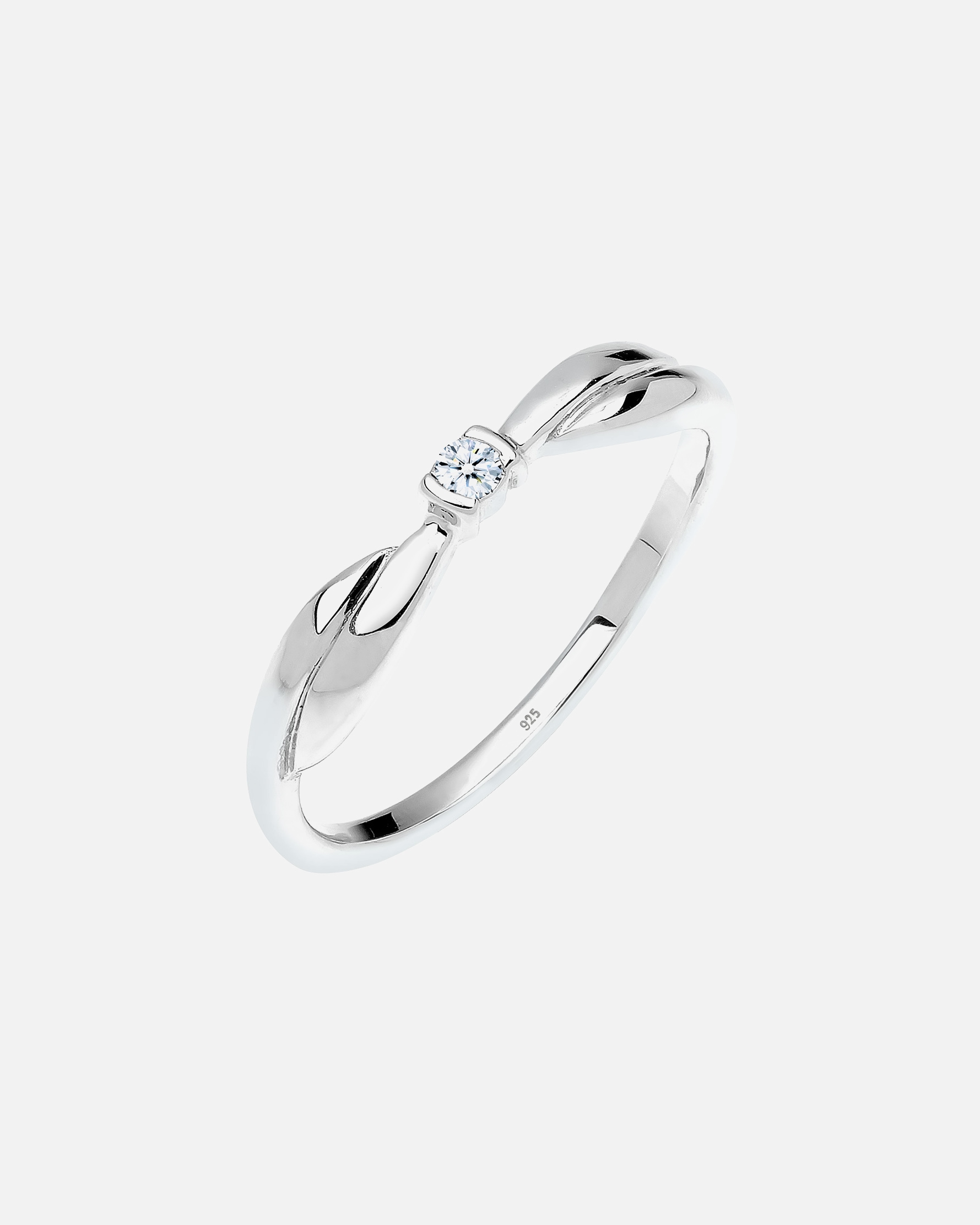 Ring für Weiblich Elli DIAMONDS Schleife Verlobung Diamant 0.03 ct. 925 Silber 54