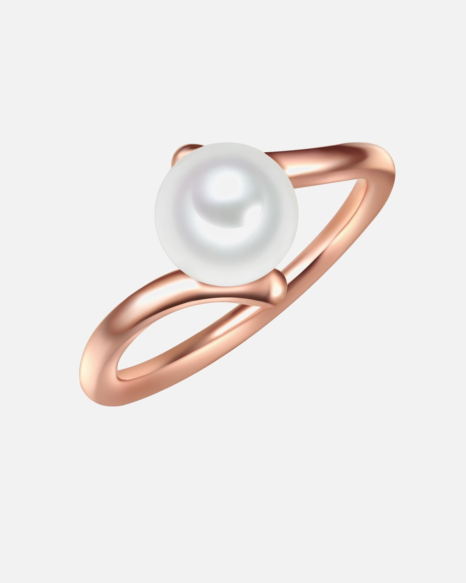 Ring für Weiblich Valero Pearls Ring Sterling Silber Süßwasser-Zuchtperle in Roségold 52