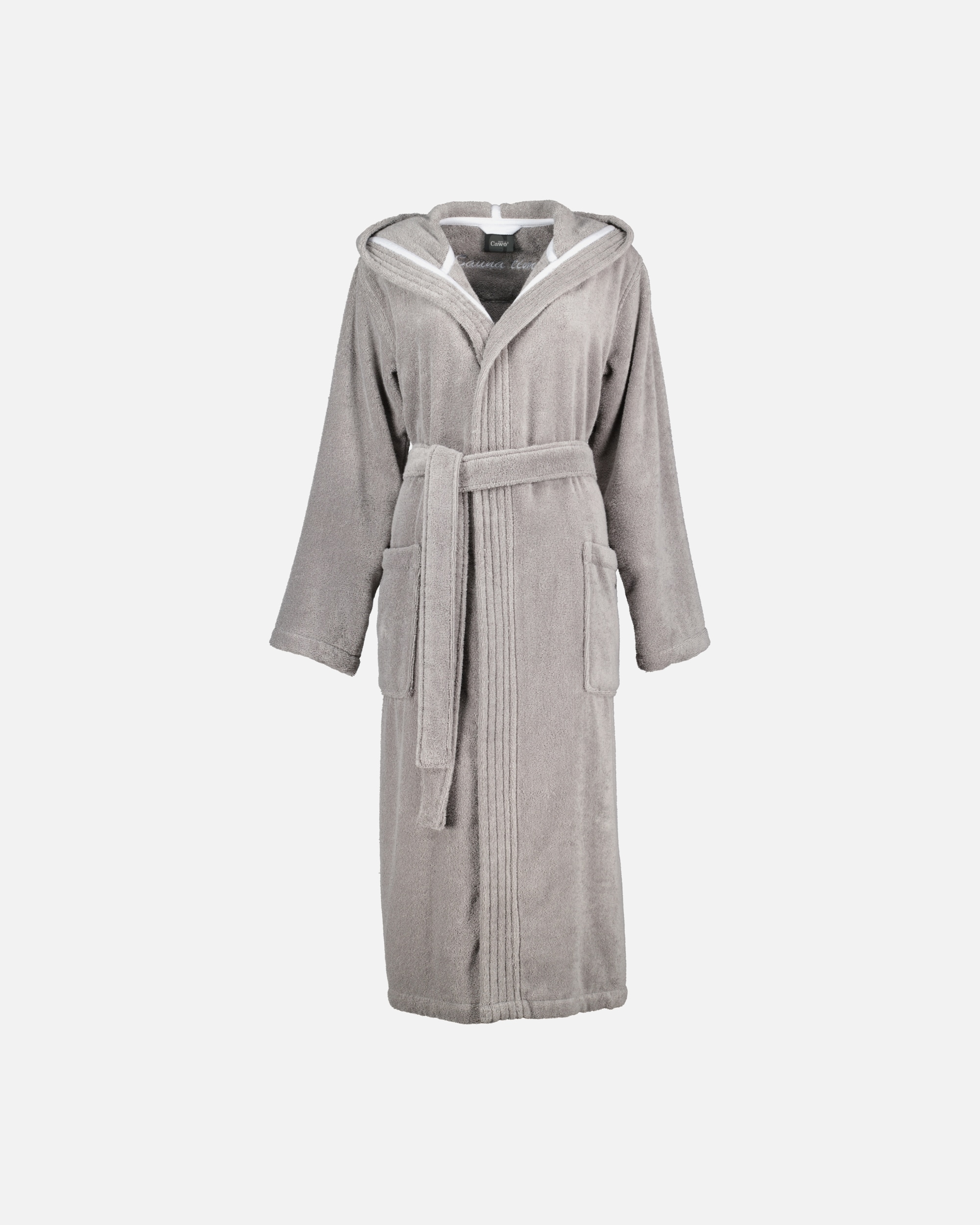 Bademantel für Weiblich Cawö Cawö Bademäntel Damen Kapuze Sauna Time 832 stein - 70 1 Stück