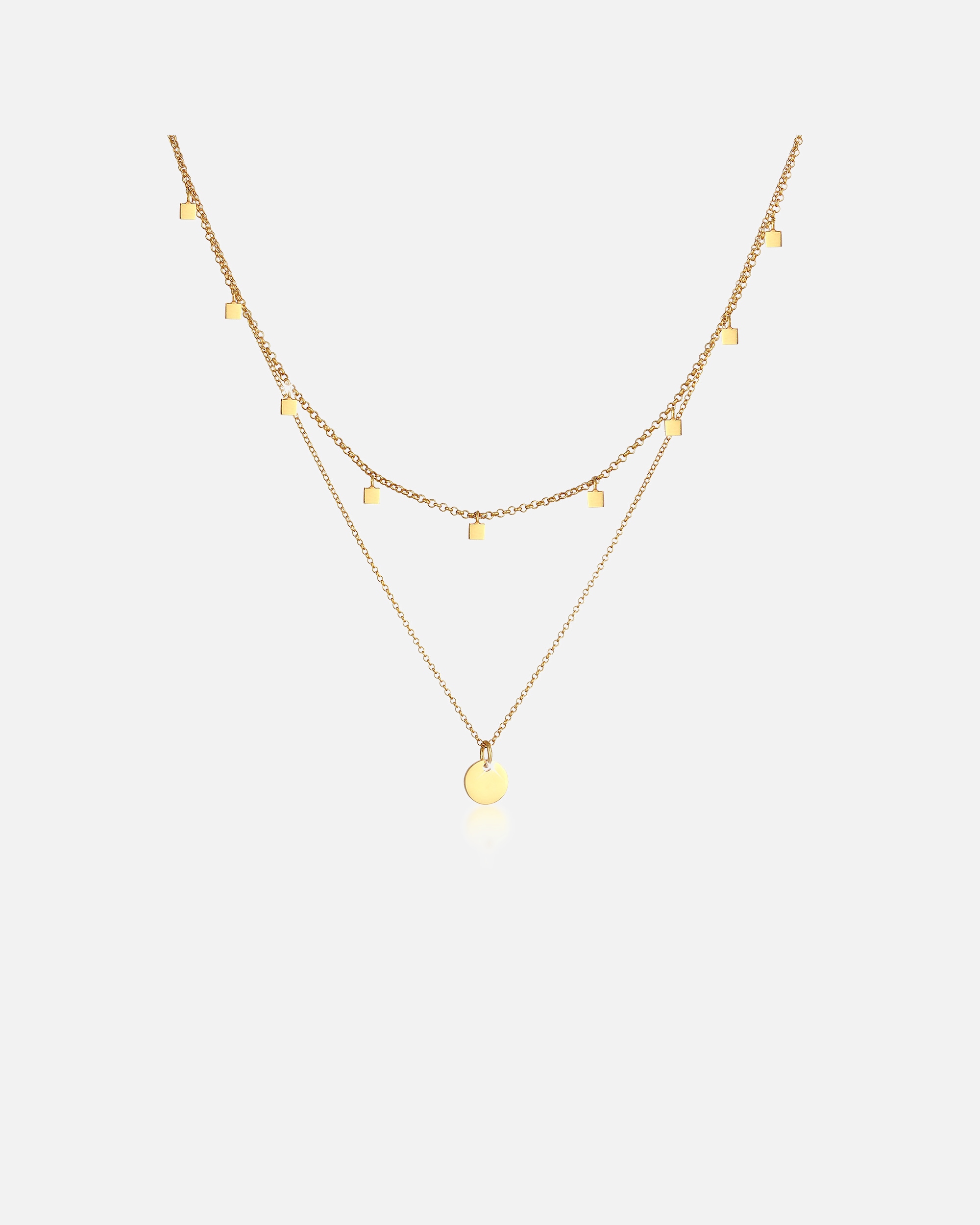 Halskette für Weiblich Elli 2er Set Choker Layer Plättchen Geo Look 925 Silber 1 Stück