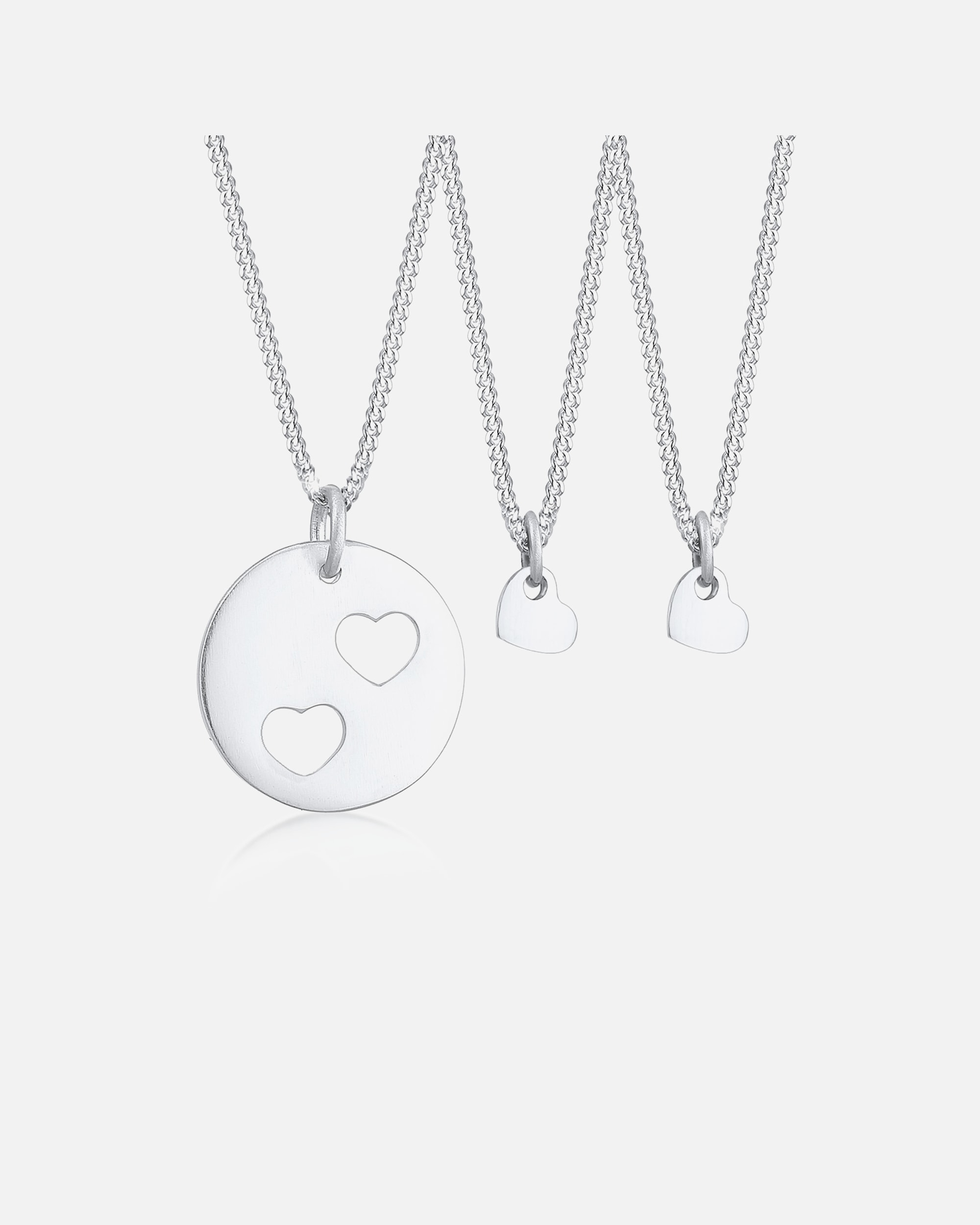Schmuckset für Weiblich Elli Ketten Trio Herz Mutter Kind Cut Out 925er Silber 1 Stück