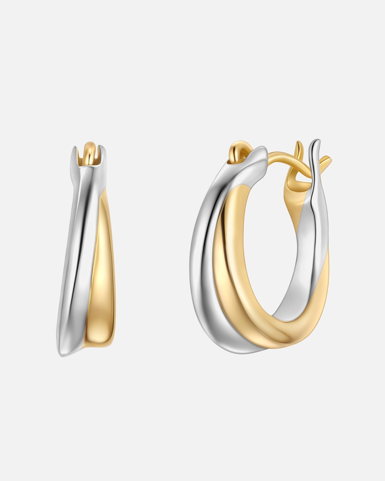 Ohrringe für Weiblich Glanzstücke München Creolen aus Sterling Silber in gelbgold 14,2 mm