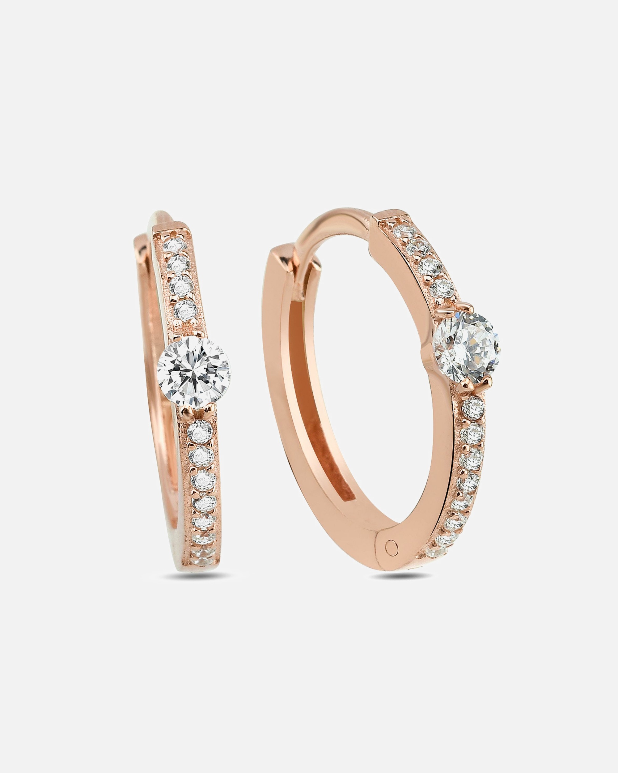 Creolen für Weiblich dKeniz Creolen 925/- Sterling Silber Zirkonia weiß Rosé