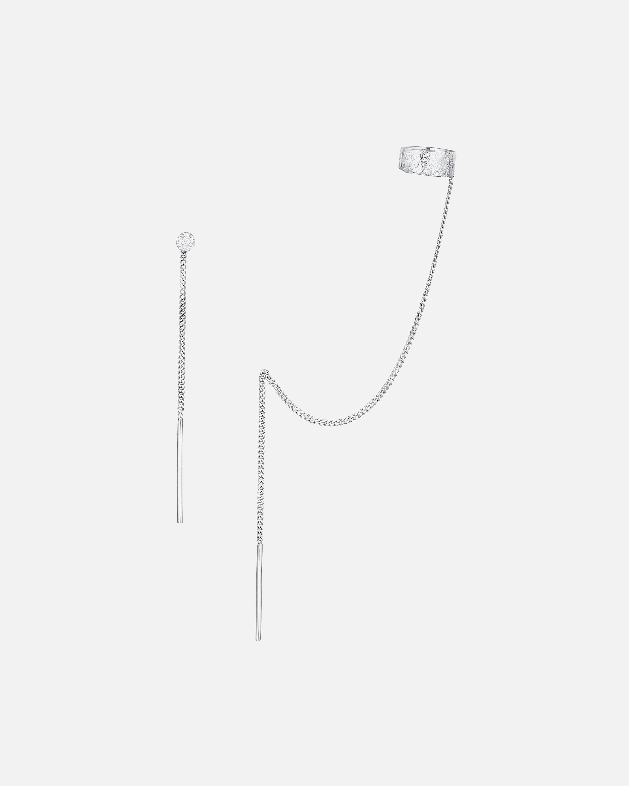 Ohrringe für Weiblich Elli Elli Ohrringe Earcuff mit Kette Durchzieher Plättchen 925 Silber 1 Stück