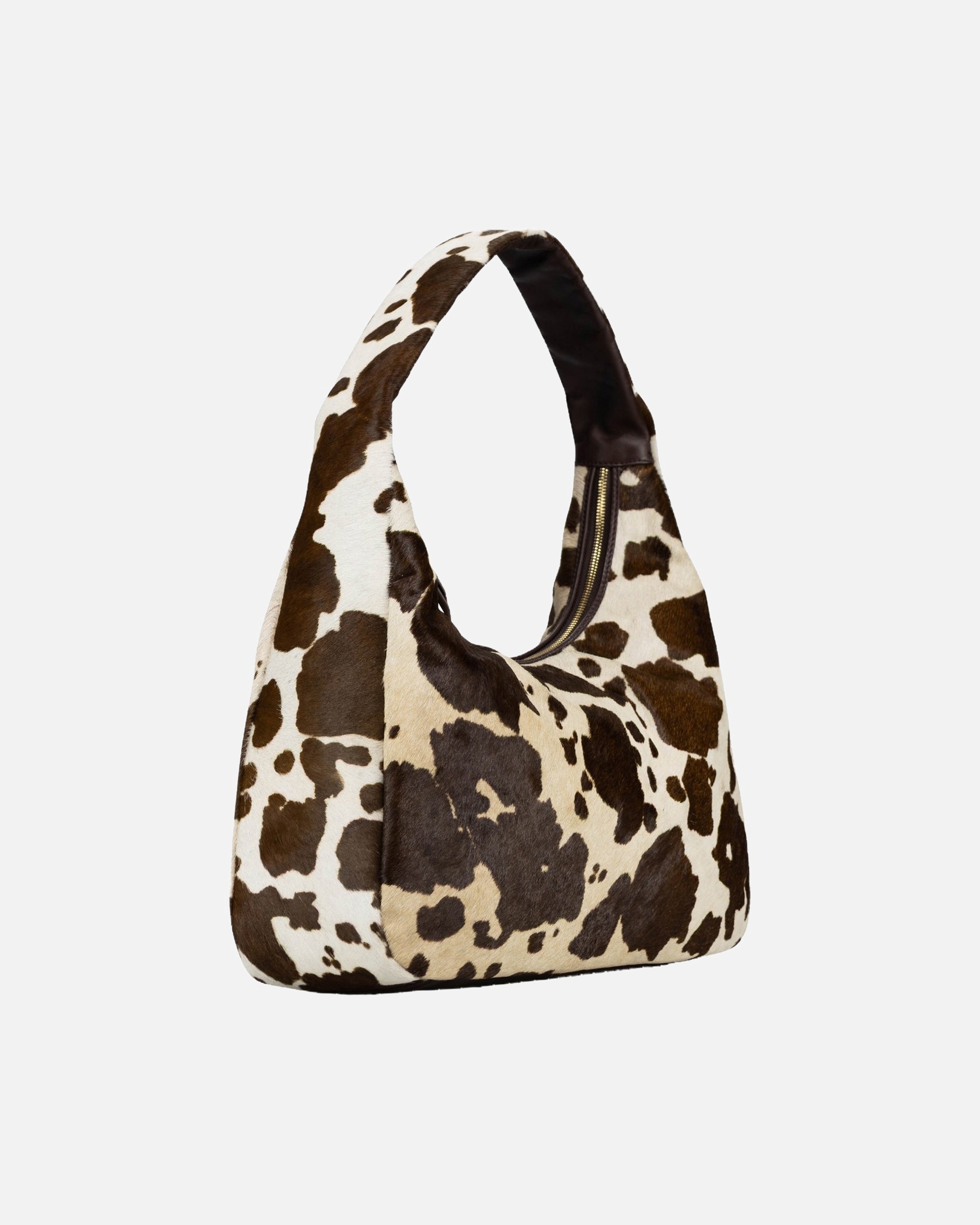 Handtasche für Weiblich Jost Handtasche Furry Cow Hobo Bag L Brown