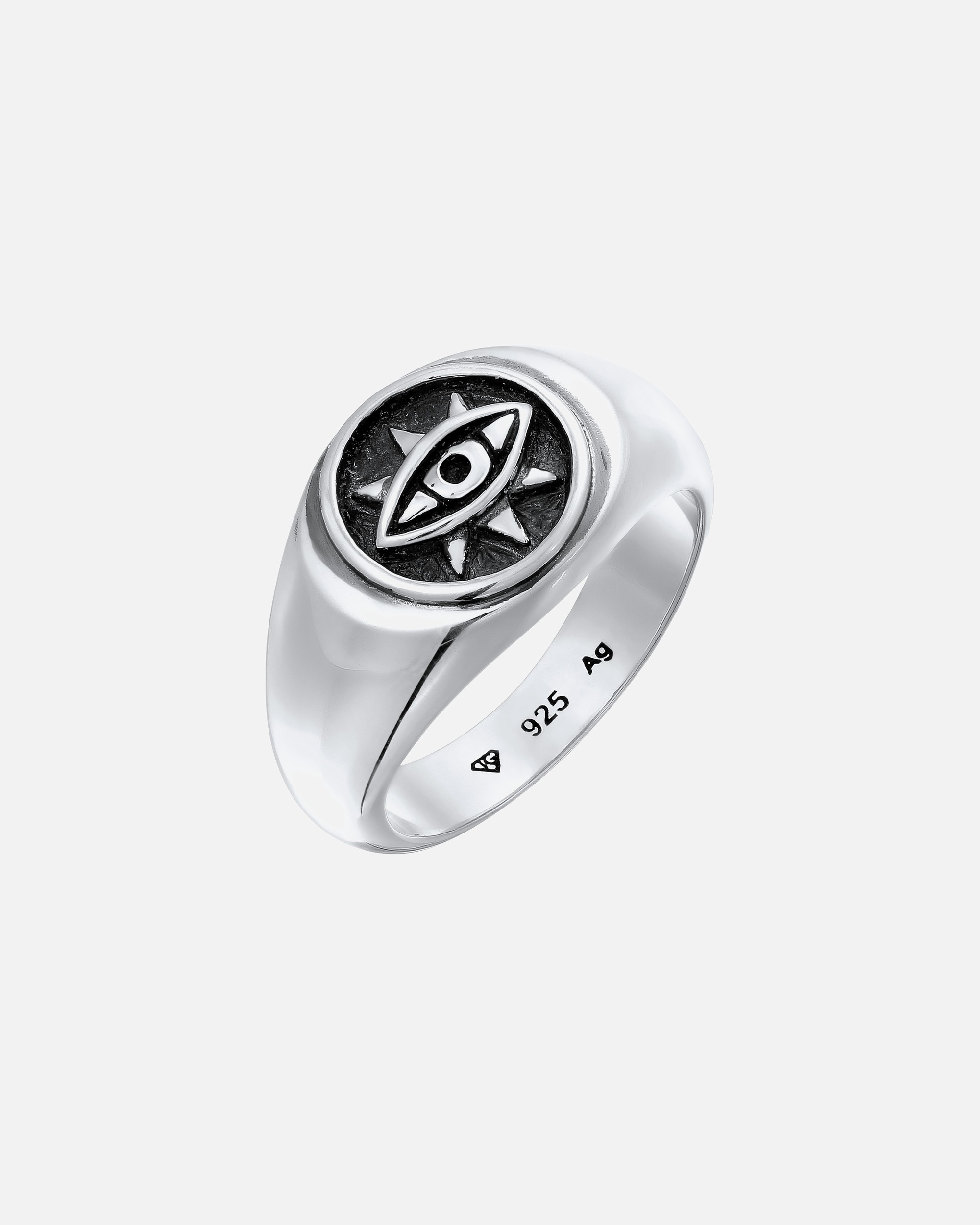 Ring für Männlich KUZZOI Evil Eye Siegelring 925 Sterling Silber 1 Stück