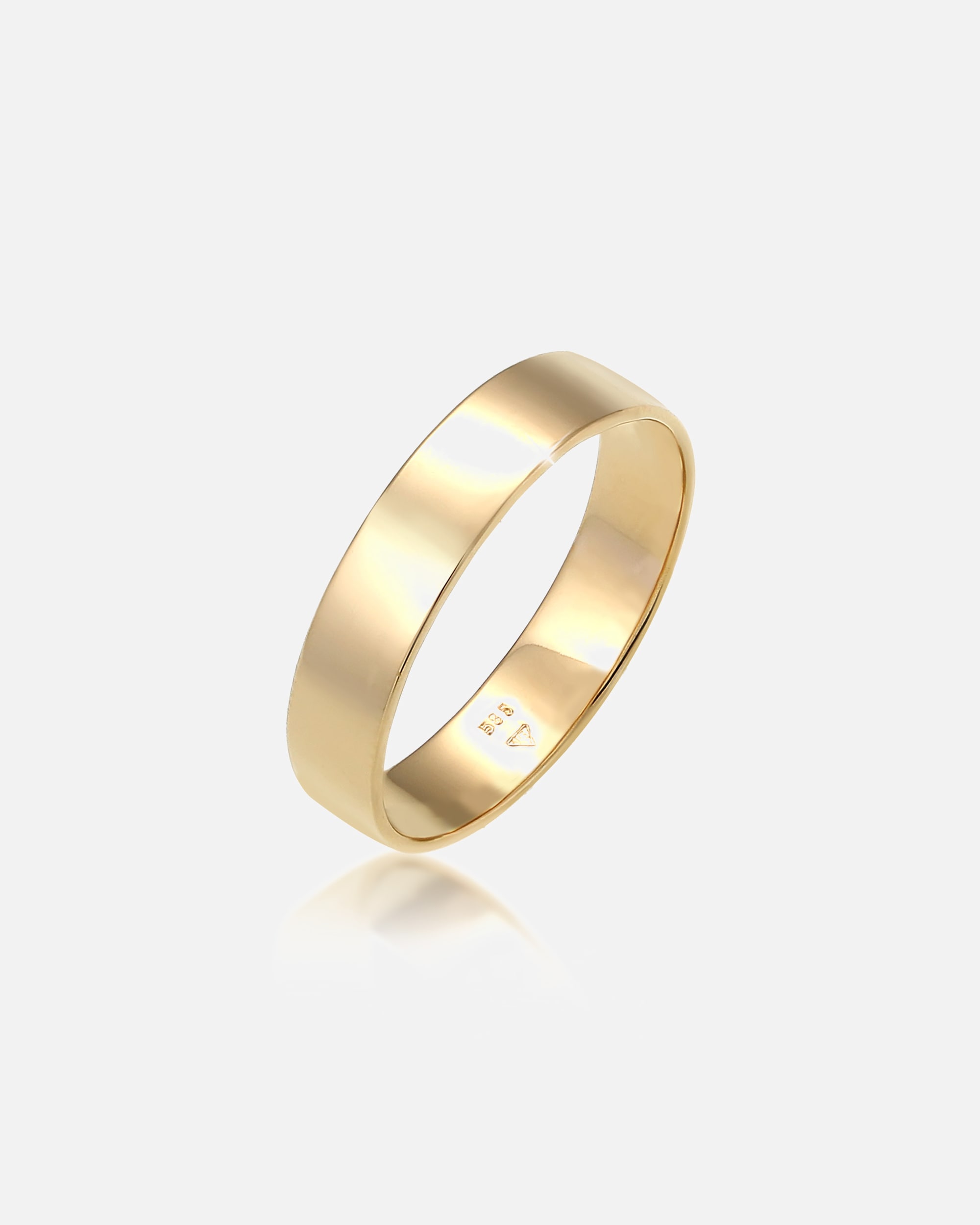 Ring für Weiblich Elli PREMIUM Bandring Trauring Basic Hochzeit Paar 585 Gelbgold 62